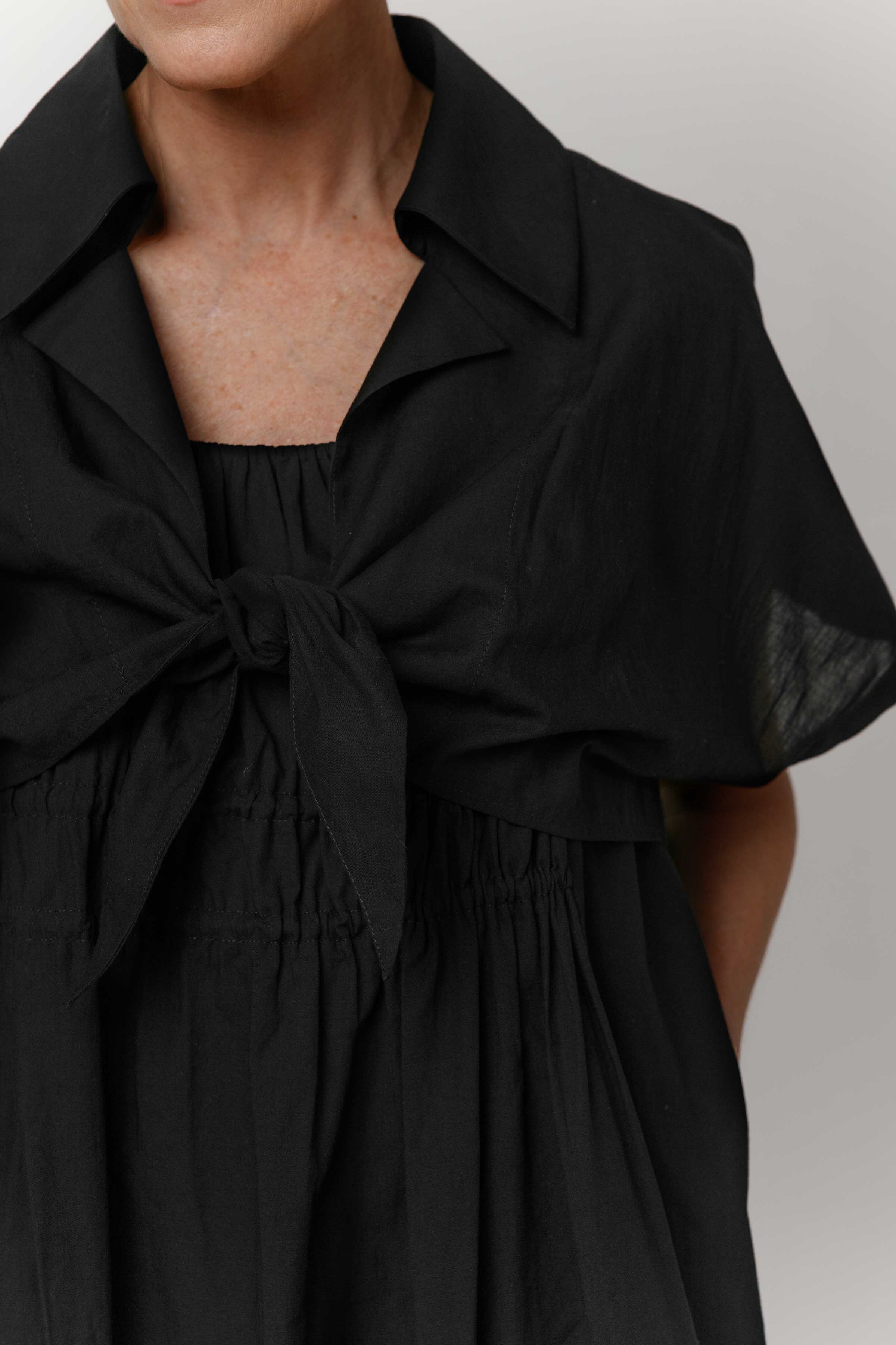 Блуза-накидка тонкий хлопок 00 Черный (noir) от Lesel (Лесель)! Заказывайте по ✆ 8 (800) 777 02 37