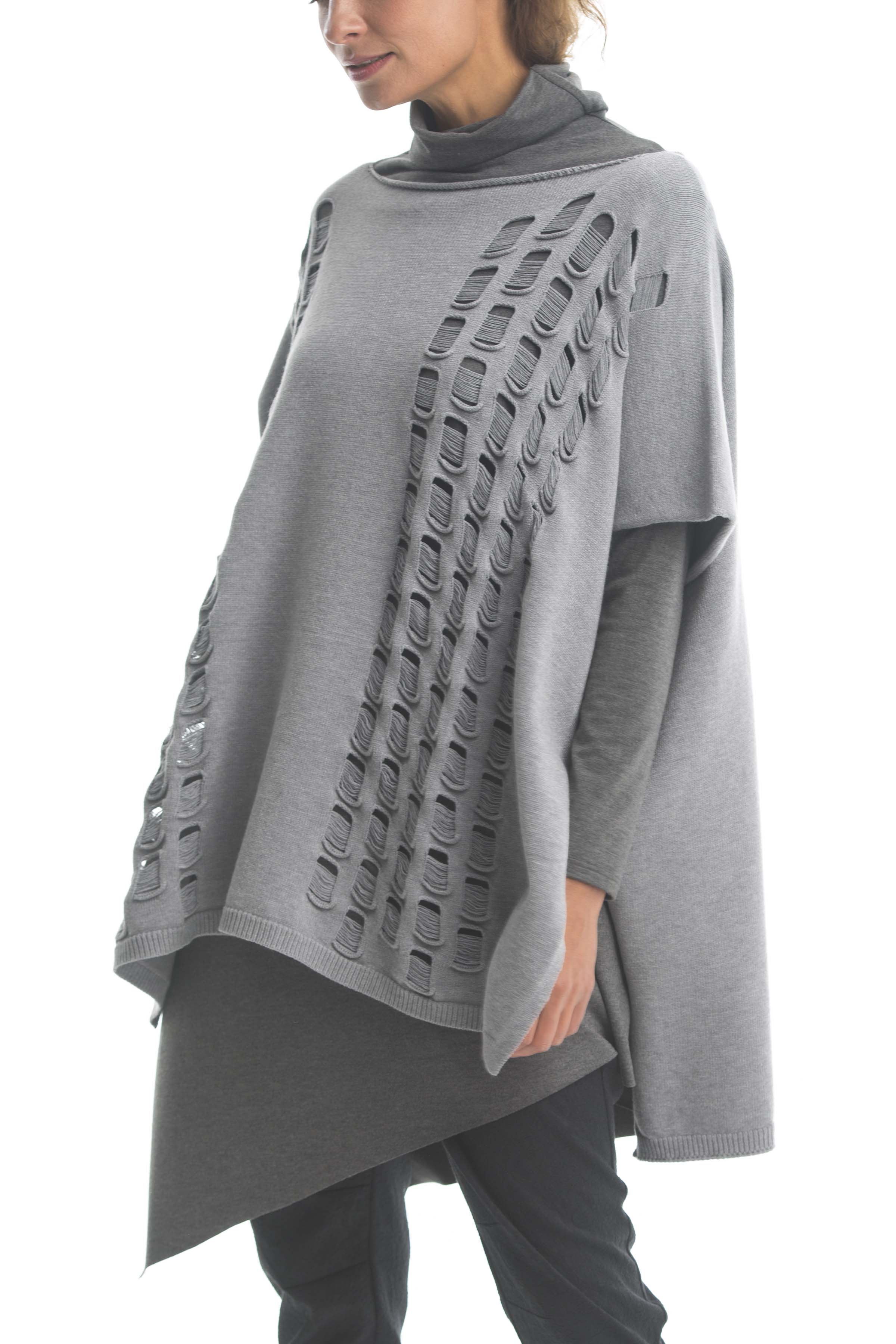 Туника "Дыры" 15 Серый меланж (melange gris) от Lesel (Лесель)! Заказывайте по ✆ 8 (800) 777 02 37