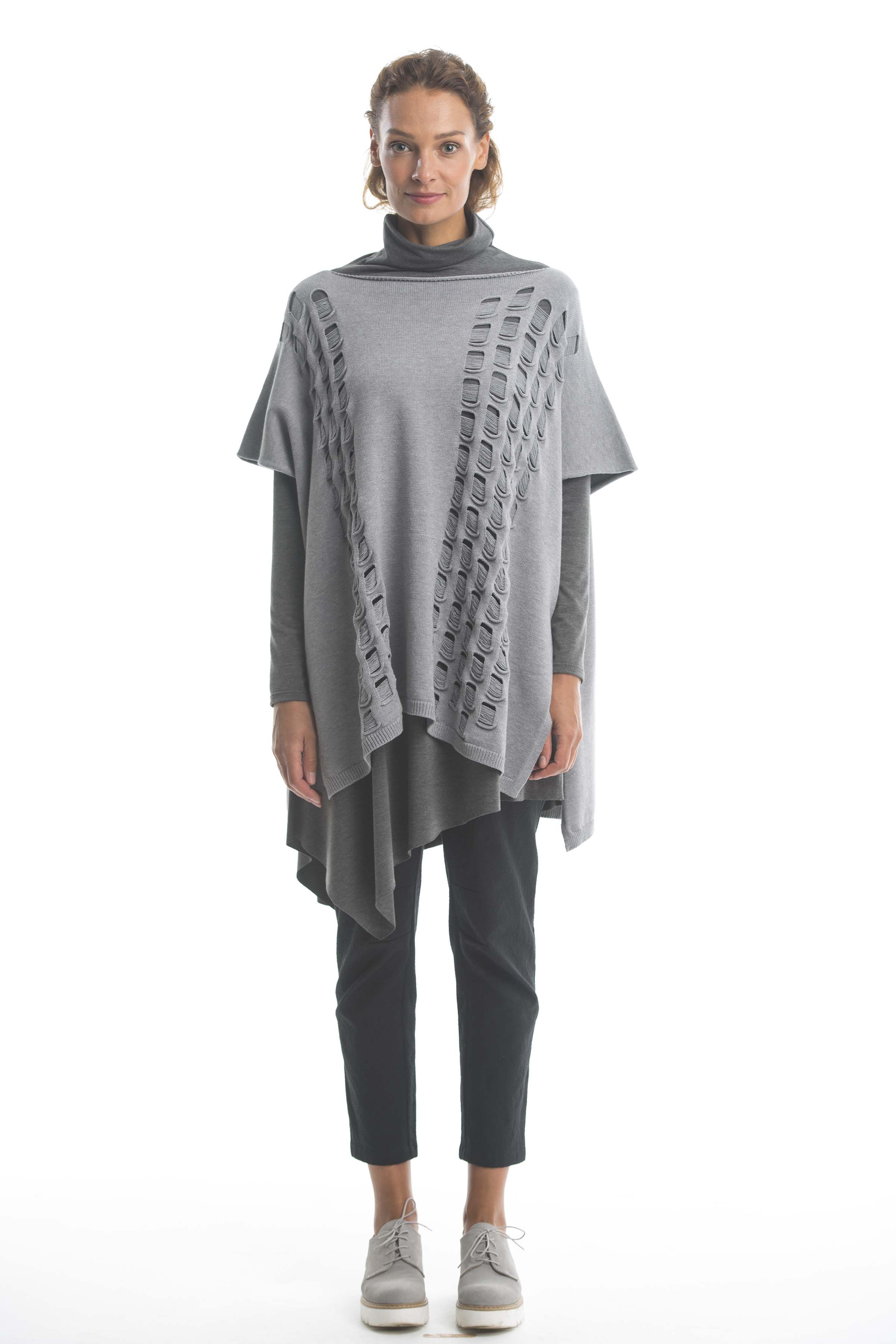 Туника "Дыры" 15 Серый меланж (melange gris) от Lesel (Лесель)! Заказывайте по ✆ 8 (800) 777 02 37
