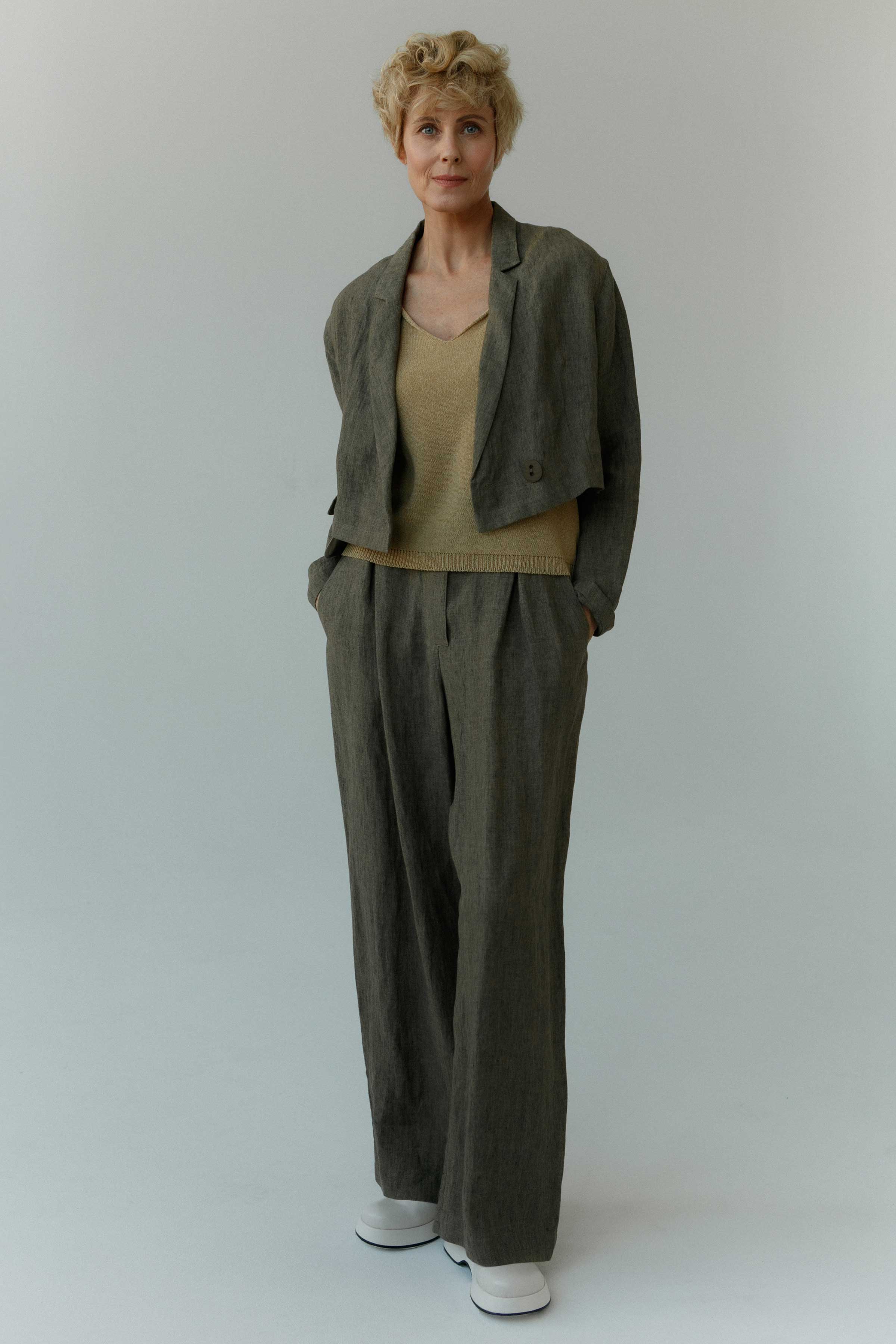 Жакет короткий Облегчённый лён 79 Гербарий (herbal) от Lesel (Лесель)! Заказывайте по ✆ 8 (800) 777 02 37