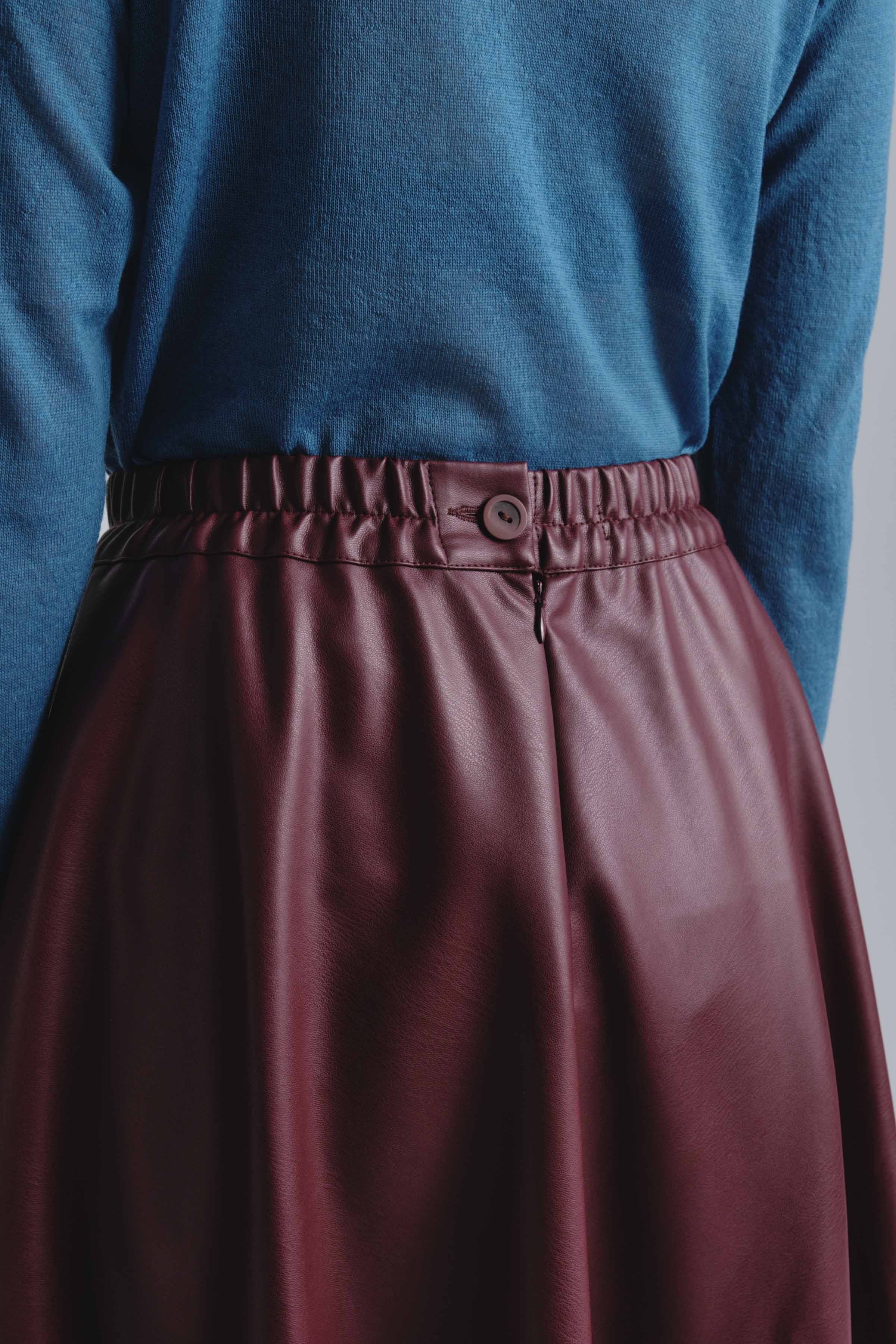 Юбка клеш, кожа 27 Бордо (burdeaux) от Lesel (Лесель)! Заказывайте по ✆ 8 (800) 777 02 37