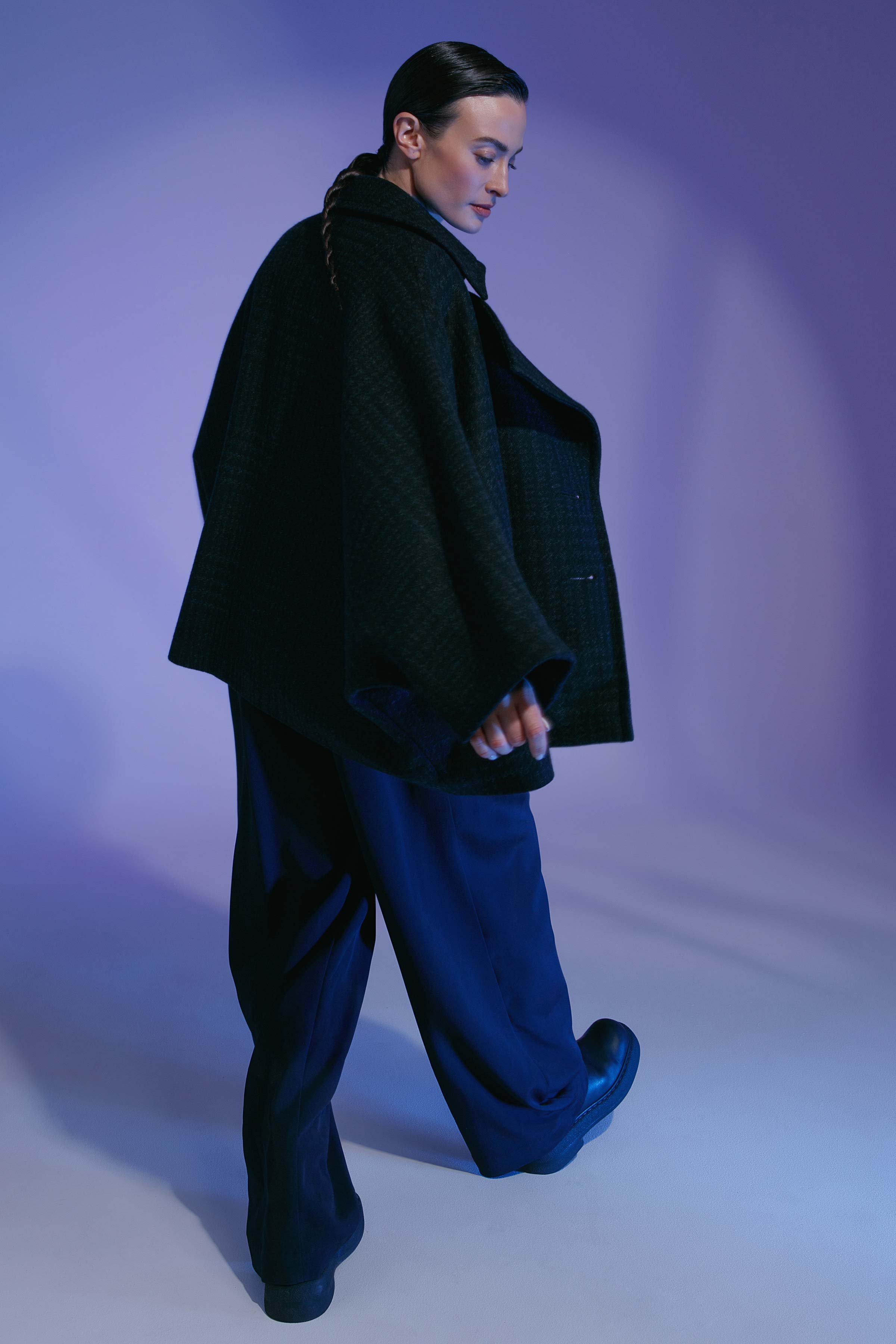 Брюки прямые со складками, вискоза