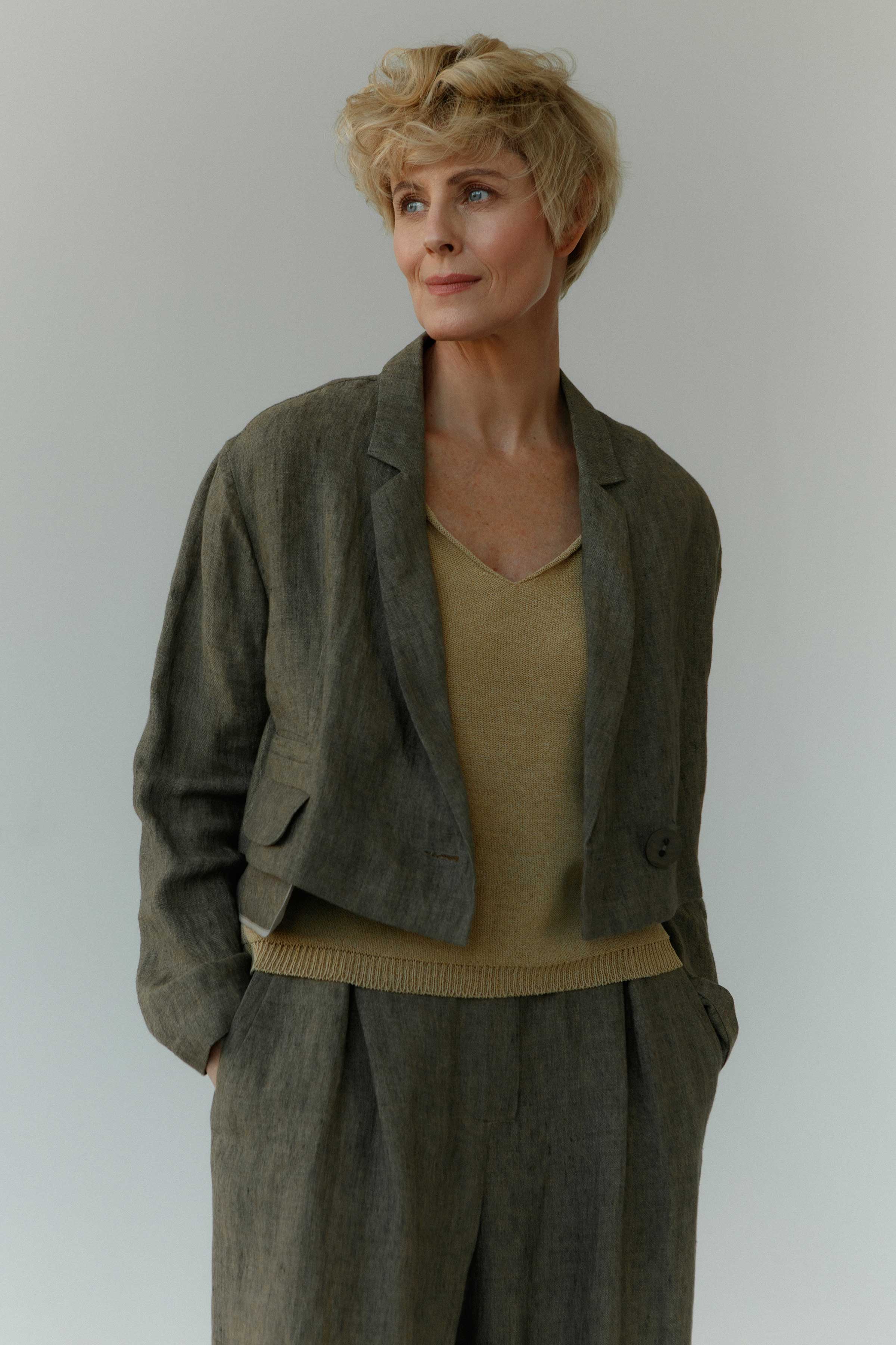 Жакет короткий Облегчённый лён 79 Гербарий (herbal) от Lesel (Лесель)! Заказывайте по ✆ 8 (800) 777 02 37