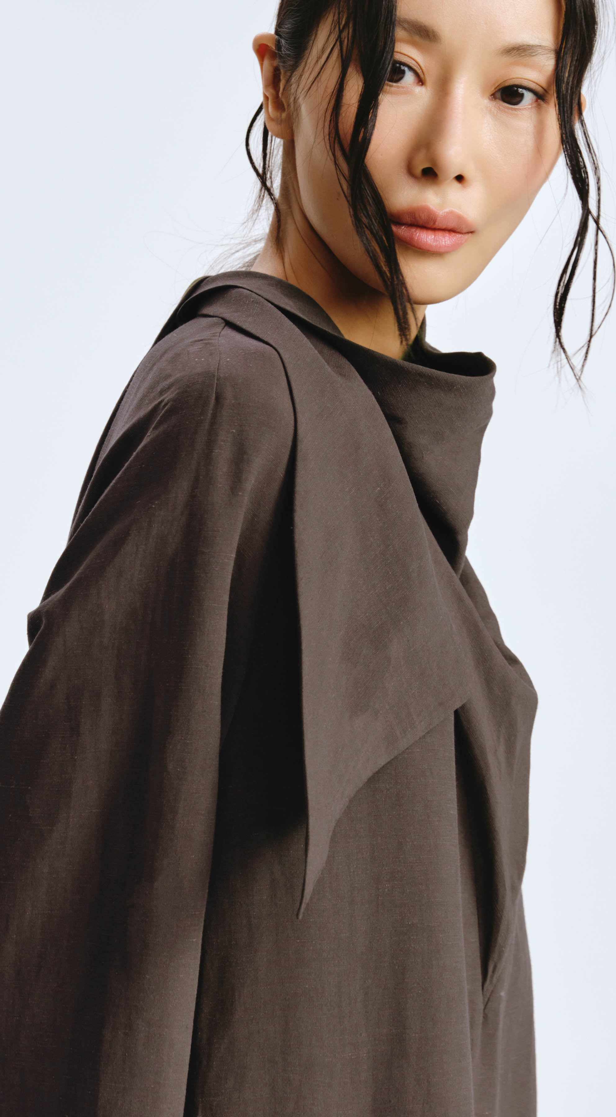 Платье с воротником Качели, плотная вискоза 42 Темный мрамор (marbre fonce) от Lesel (Лесель)! Заказывайте по ✆ 8 (800) 777 02 37