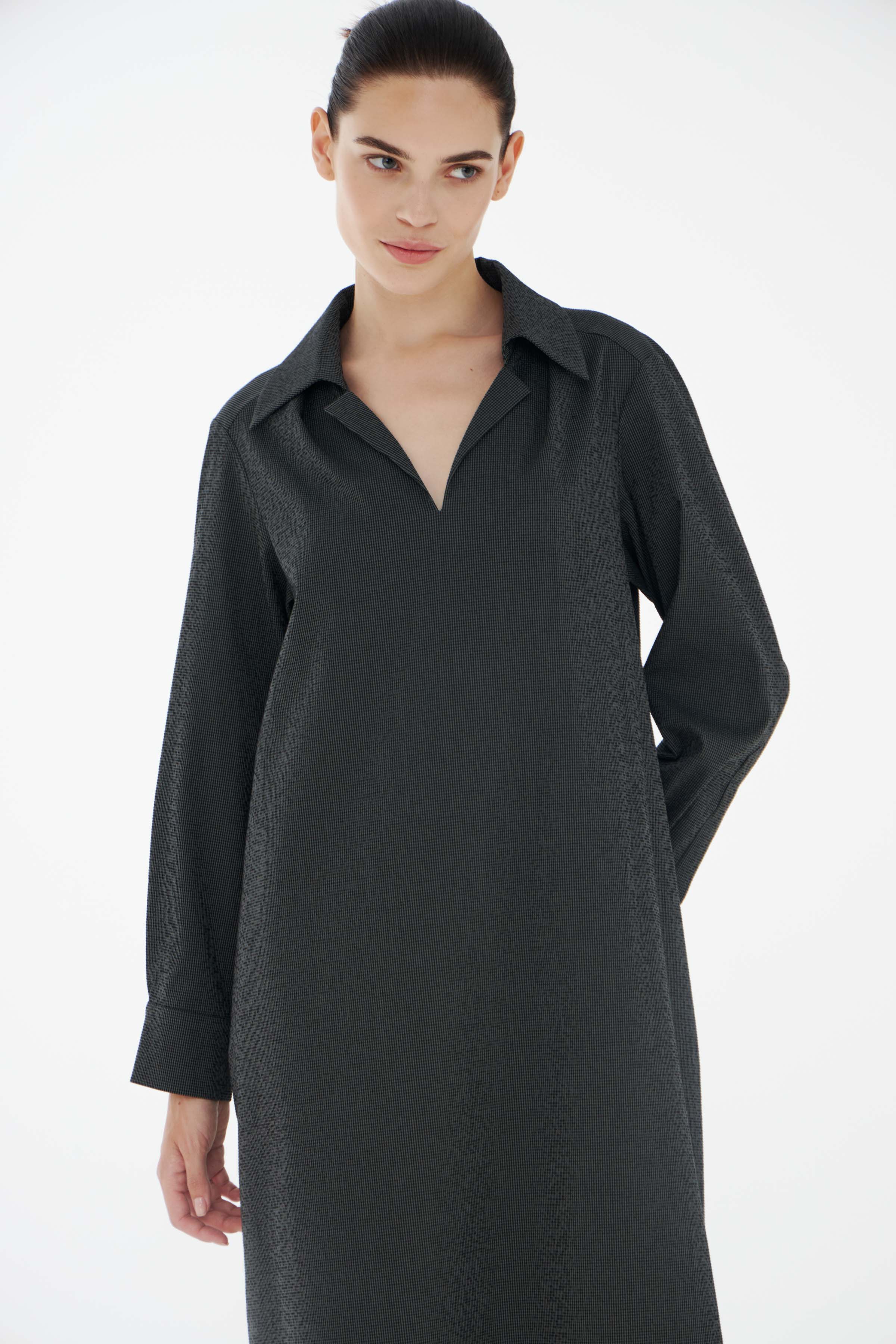 Платье с асимметричным жилетом, клетка Виши 11 Антрацит (anthracite) от Lesel (Лесель)! Заказывайте по ✆ 8 (800) 777 02 37