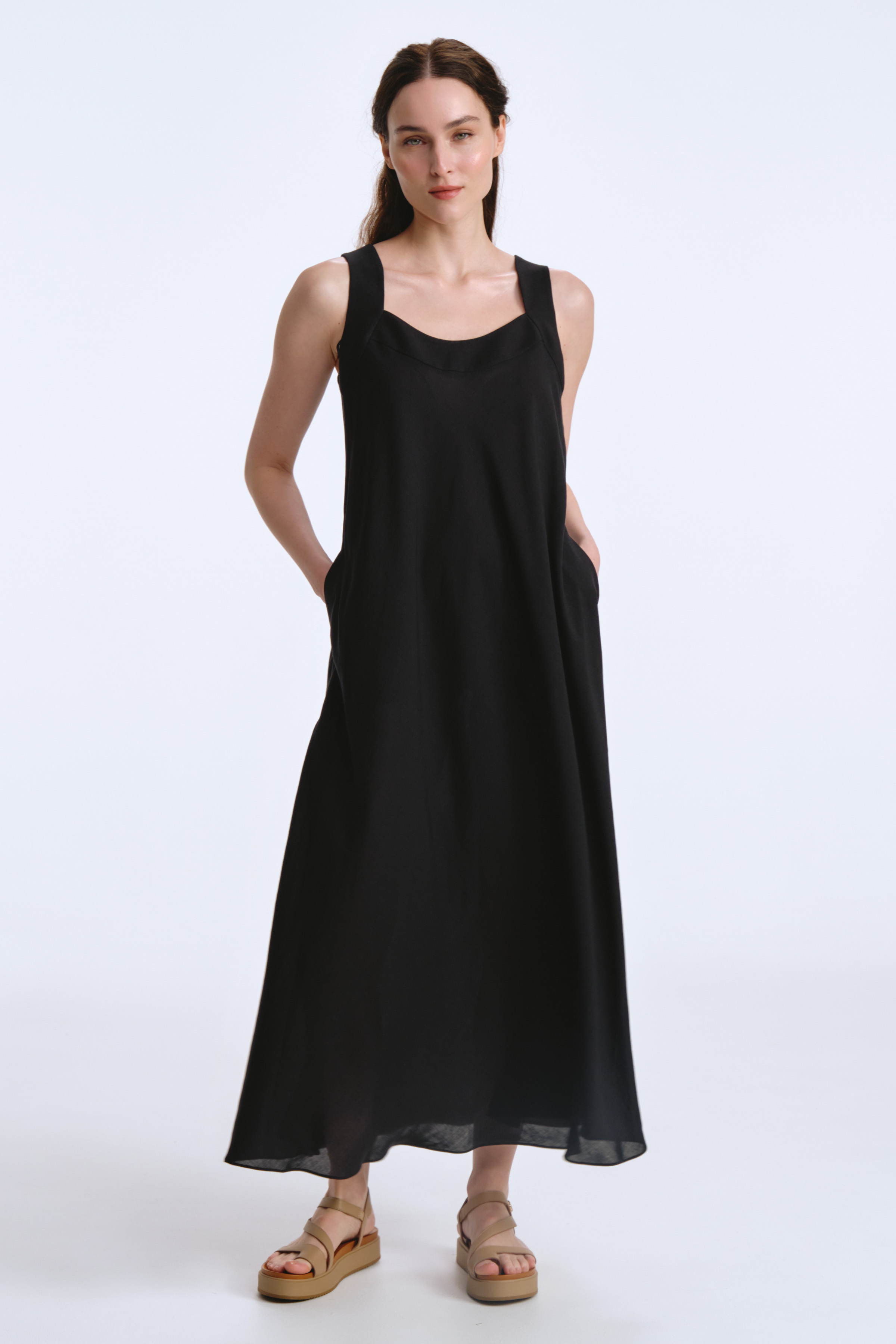 Платье сарафан солнце на широких бретелях 00 Черный (noir), 60 Лесная чаща (foret dense), 02 Песок (sable), 02 Белый песок (sable blanc) от Lesel (Лесель)! Заказывайте по ✆ 8 (800) 777 02 37