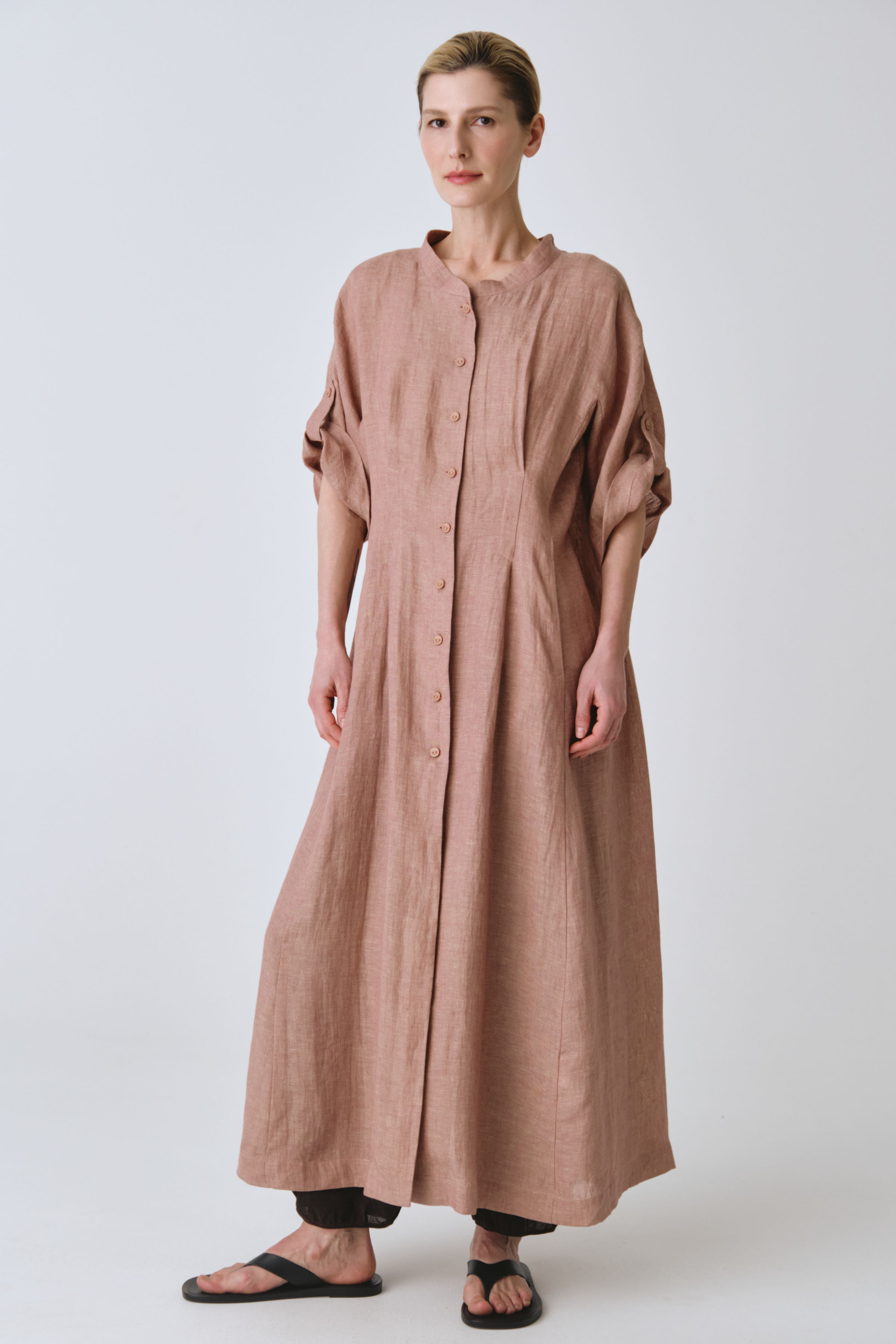 Жакет накидка с широкими рукавами, лён