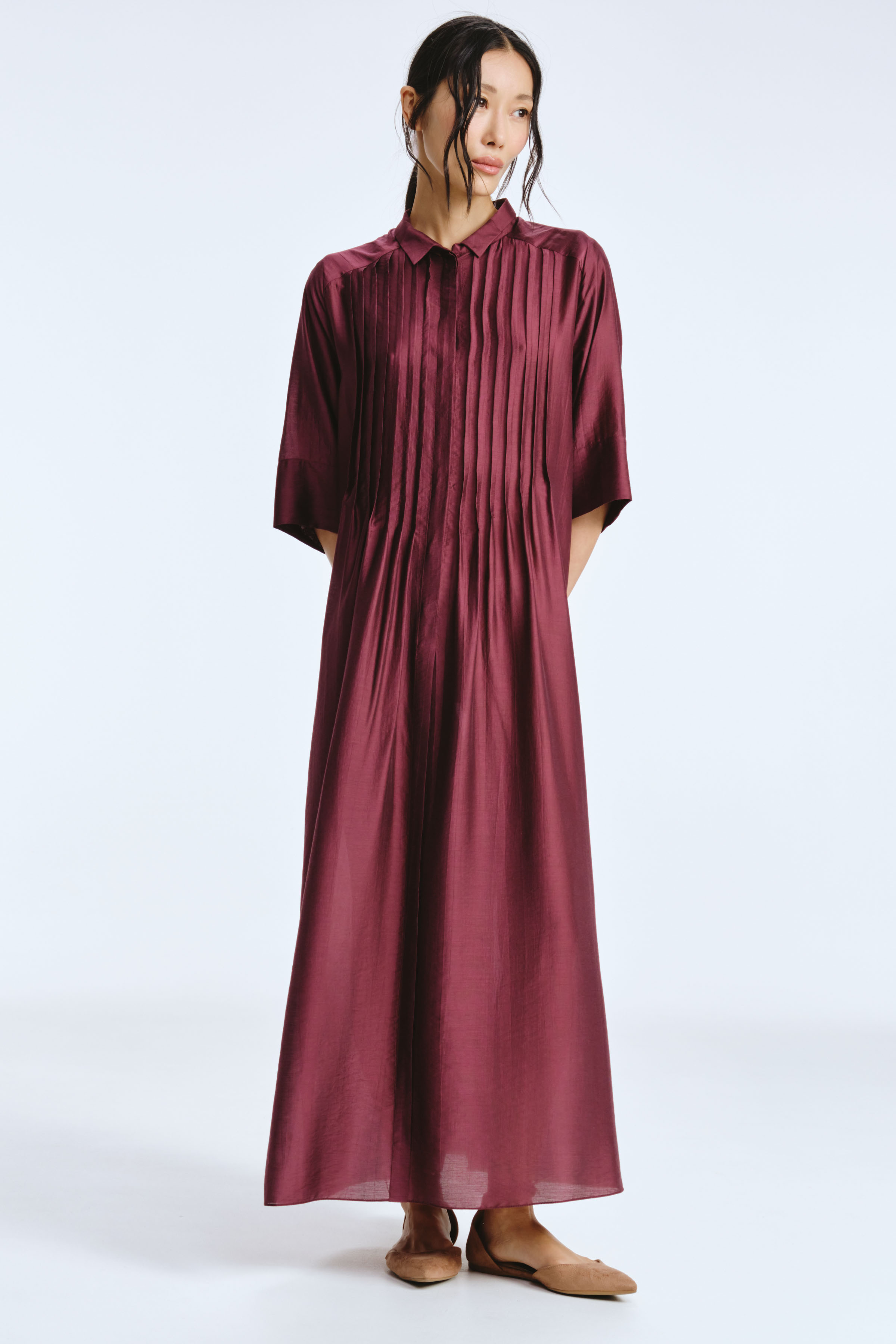 Платье рубашка с защипами 27 Вишня (cherry) от Lesel (Лесель)! Заказывайте по ✆ 8 (800) 777 02 37