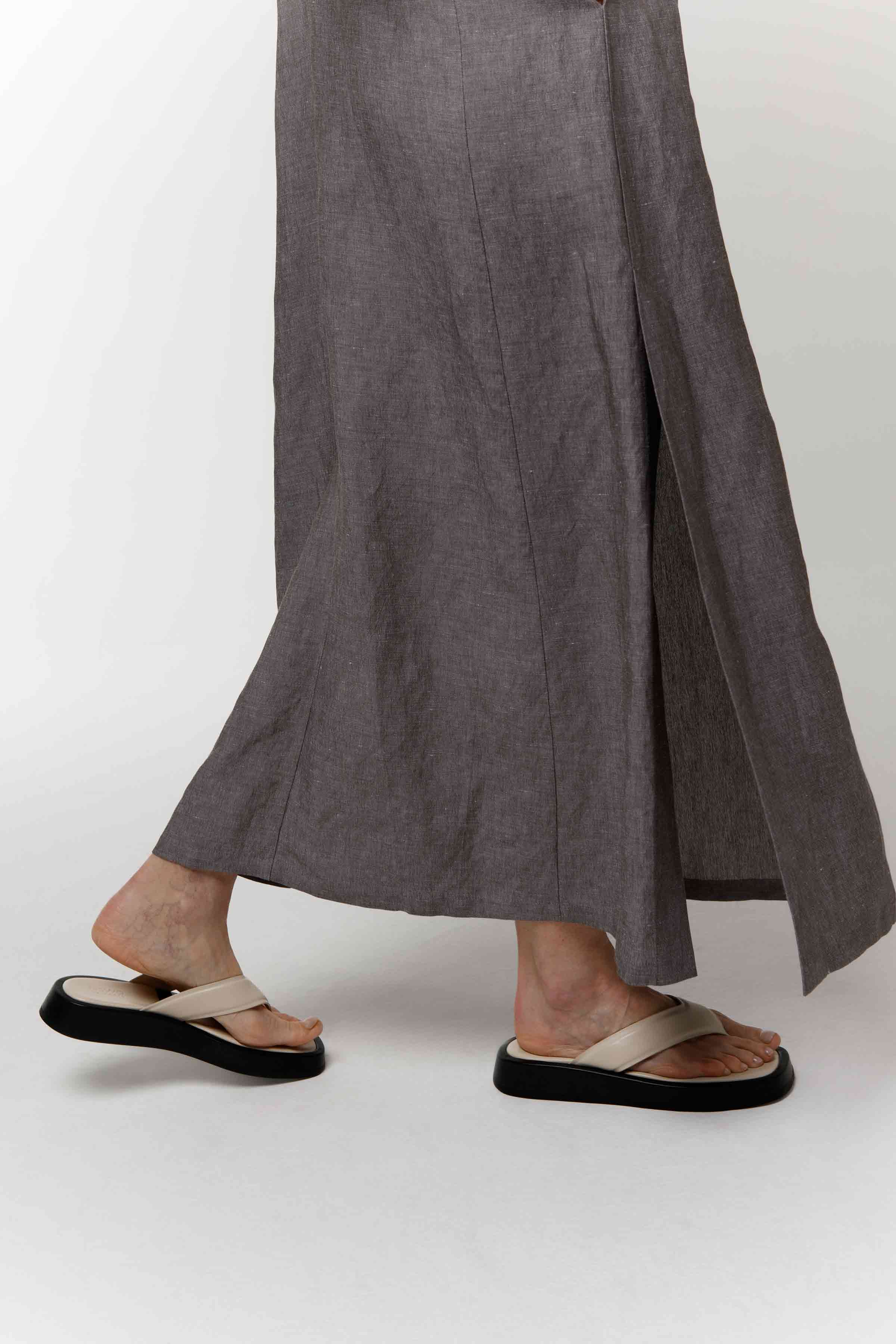 Платье с крылышками, лён 15 Серый меланж (melange gris), 02 Песок (sable) от Lesel (Лесель)! Заказывайте по ✆ 8 (800) 777 02 37