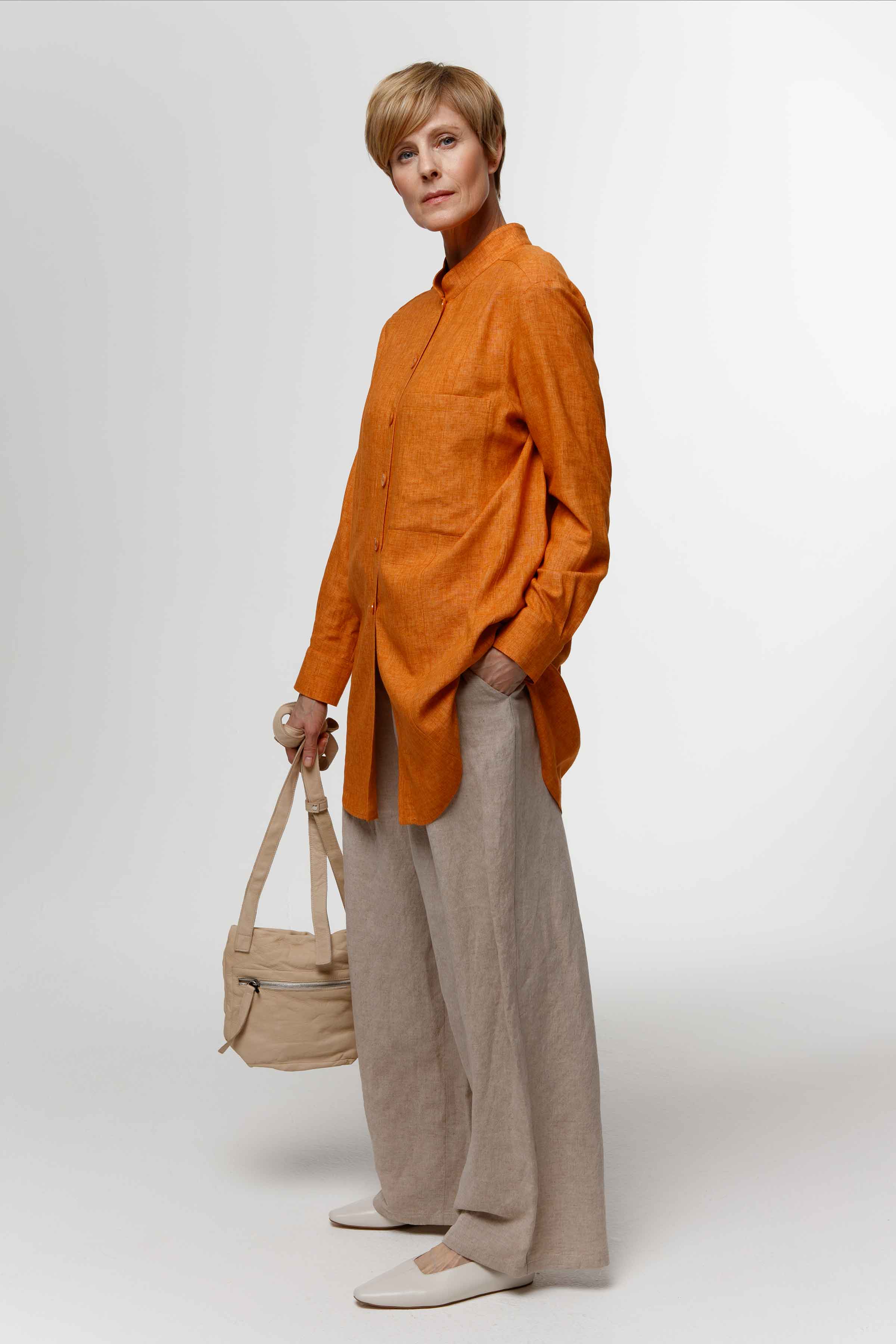 Блуза с кокеткой, вискоза/лён  от Lesel (Лесель)! Заказывайте по ✆ 8 (800) 777 02 37