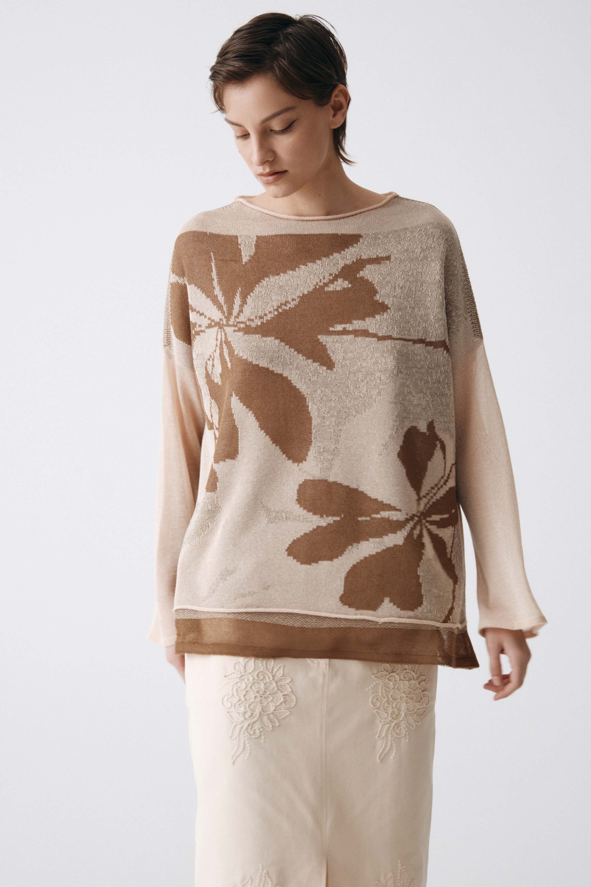 Джемпер с длинным рукавом Трехцветный  от Lesel (Лесель)! Заказывайте по ✆ 8 (800) 777 02 37