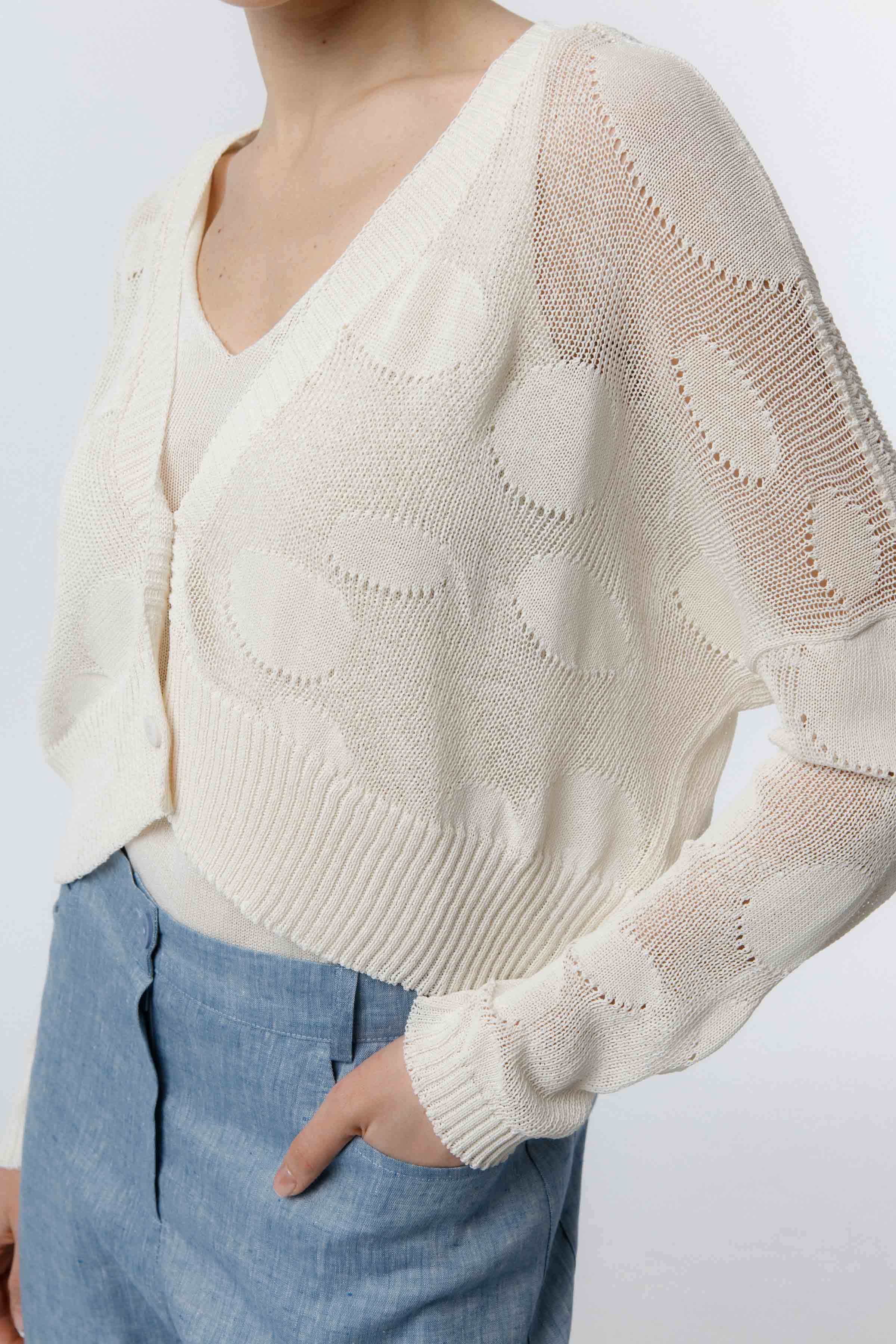 Кардиган укороченный Круги 03 Кварц (quartz) от Lesel (Лесель)! Заказывайте по ✆ 8 (800) 777 02 37