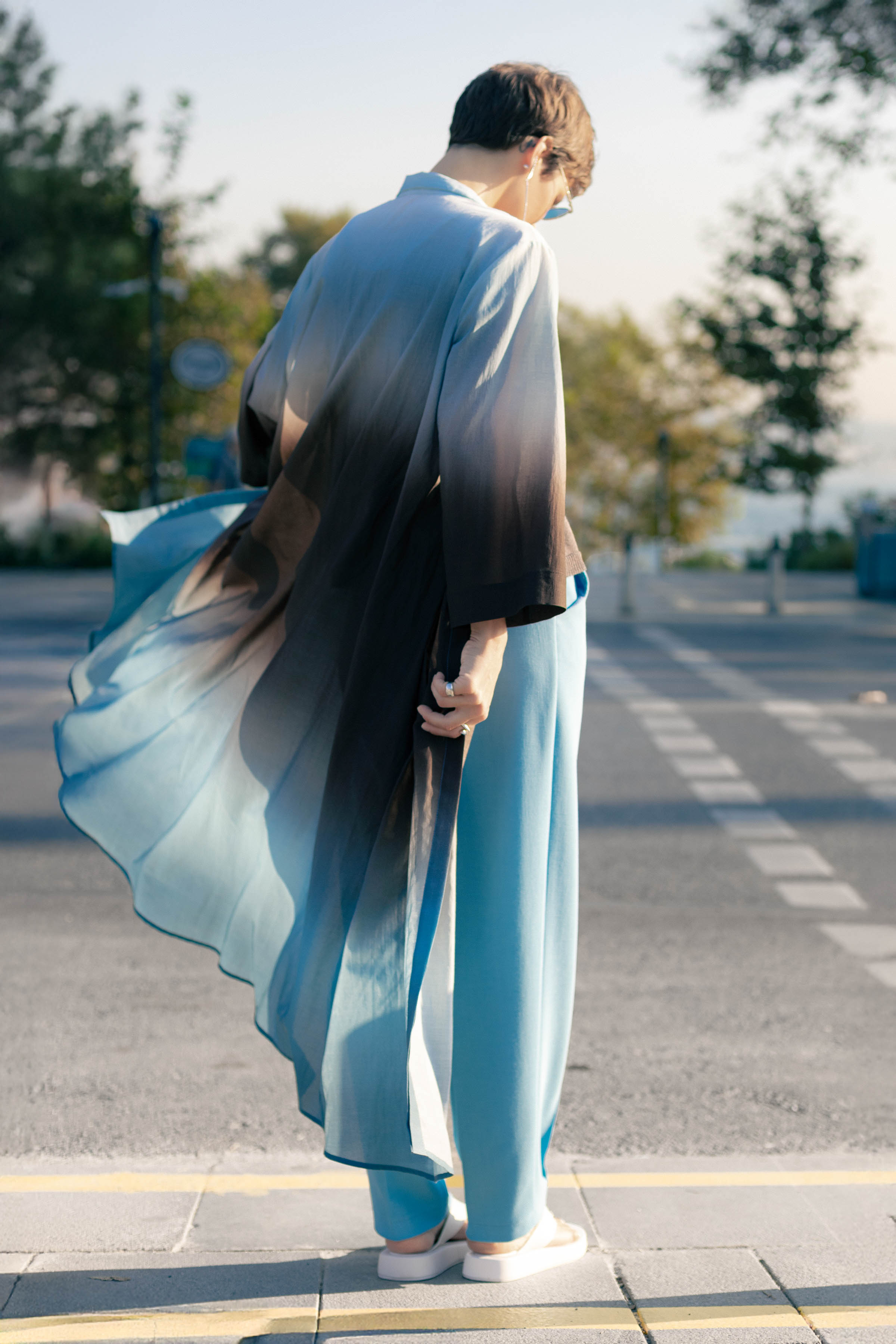 Блуза рубашка длинная Деграде