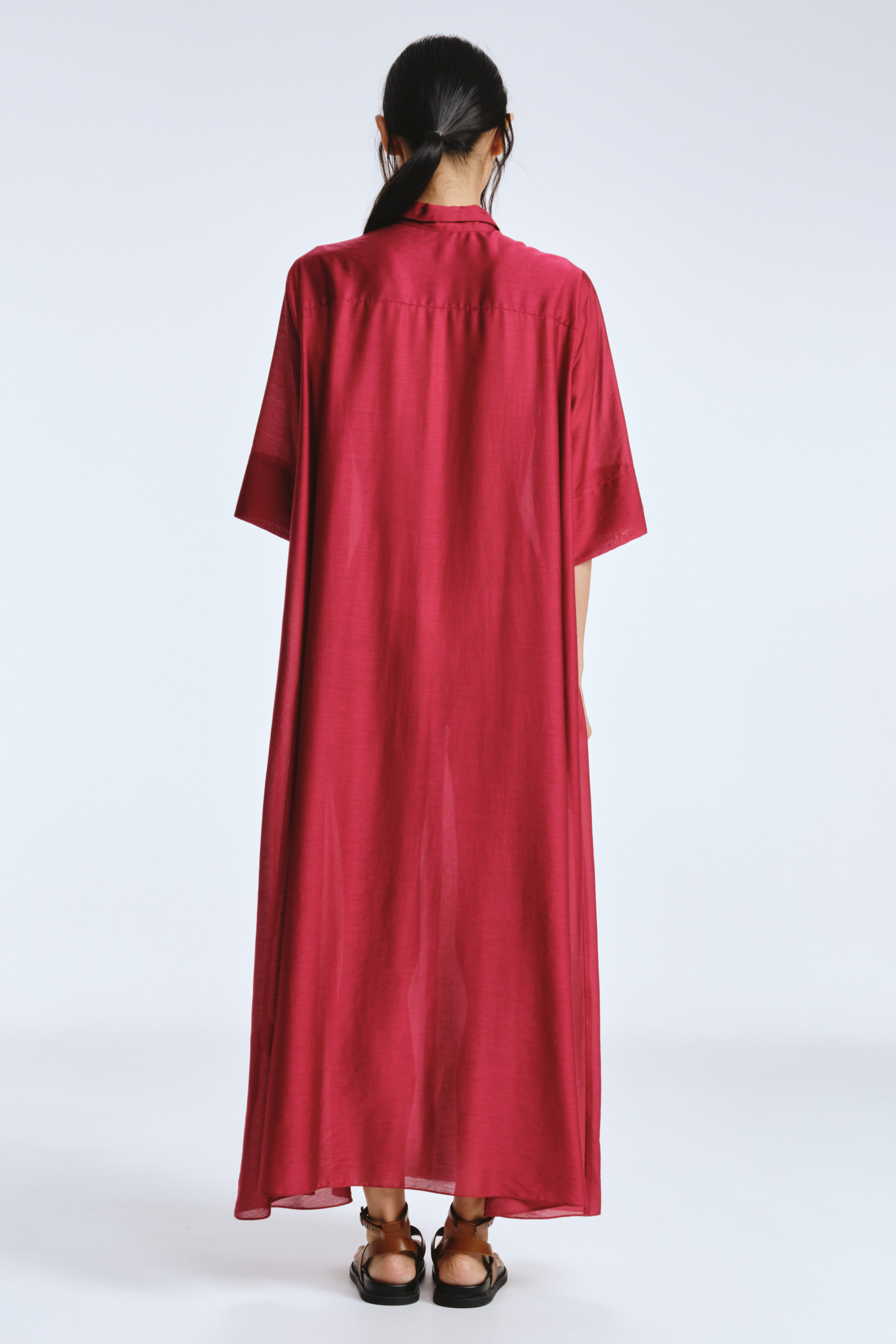 Платье рубашка с защипами 24 Кармин (carmine) от Lesel (Лесель)! Заказывайте по ✆ 8 (800) 777 02 37