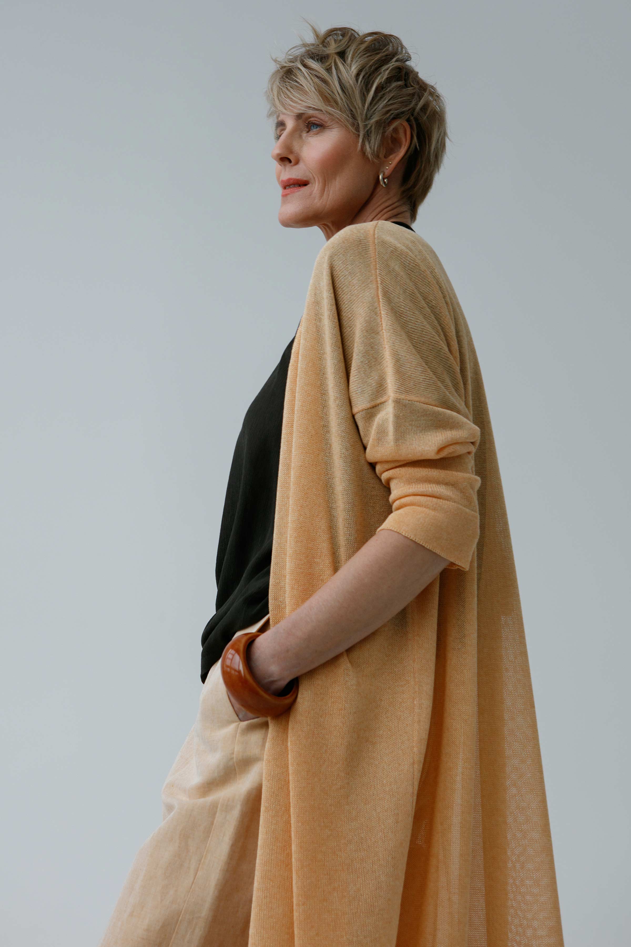 Кардиган Однотон Удлиненный 22 Сердолик (cornaline) от Lesel (Лесель)! Заказывайте по ✆ 8 (800) 777 02 37