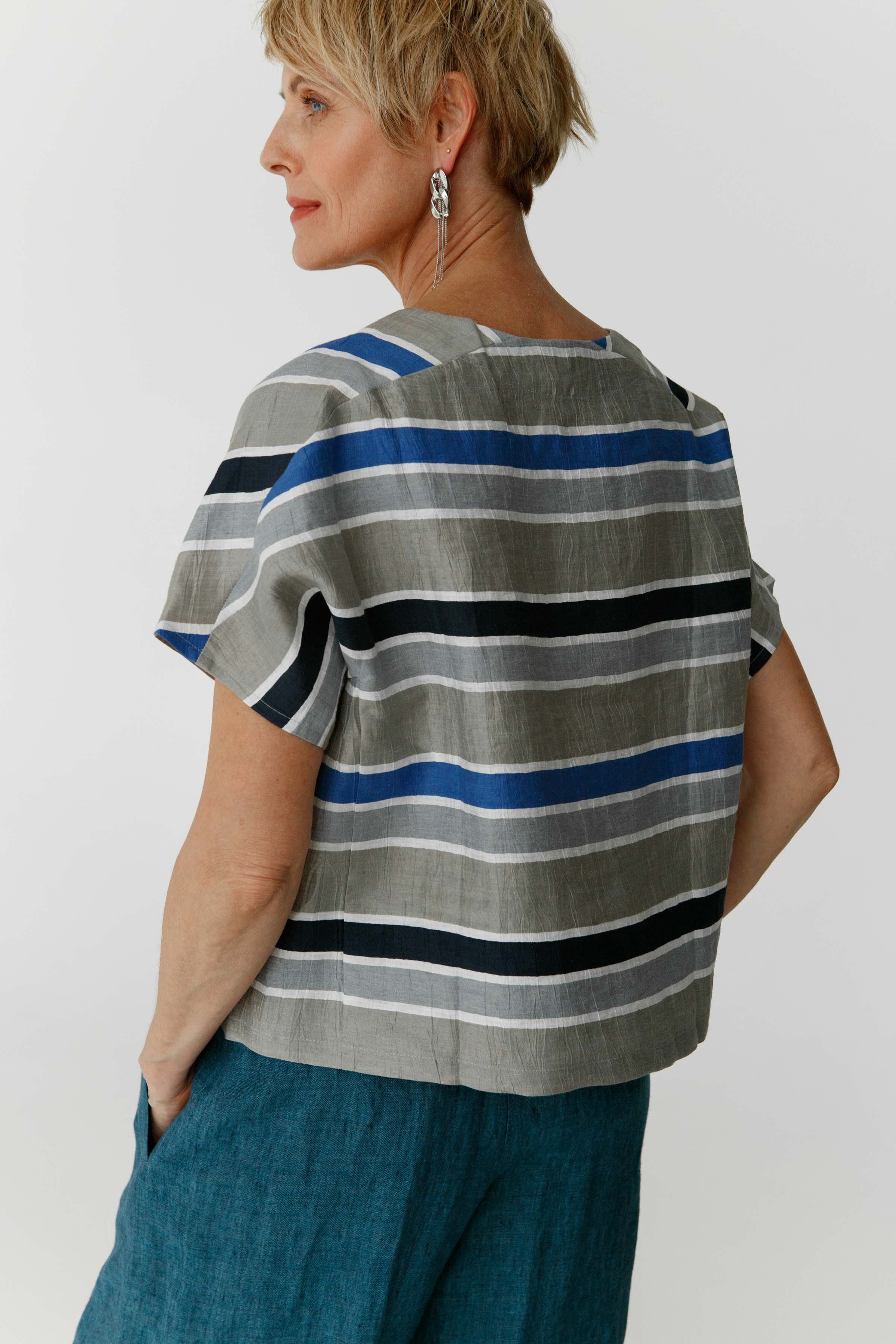 Блуза полосы Малага 35 Голубые полосы (raye bleu) от Lesel (Лесель)! Заказывайте по ✆ 8 (800) 777 02 37