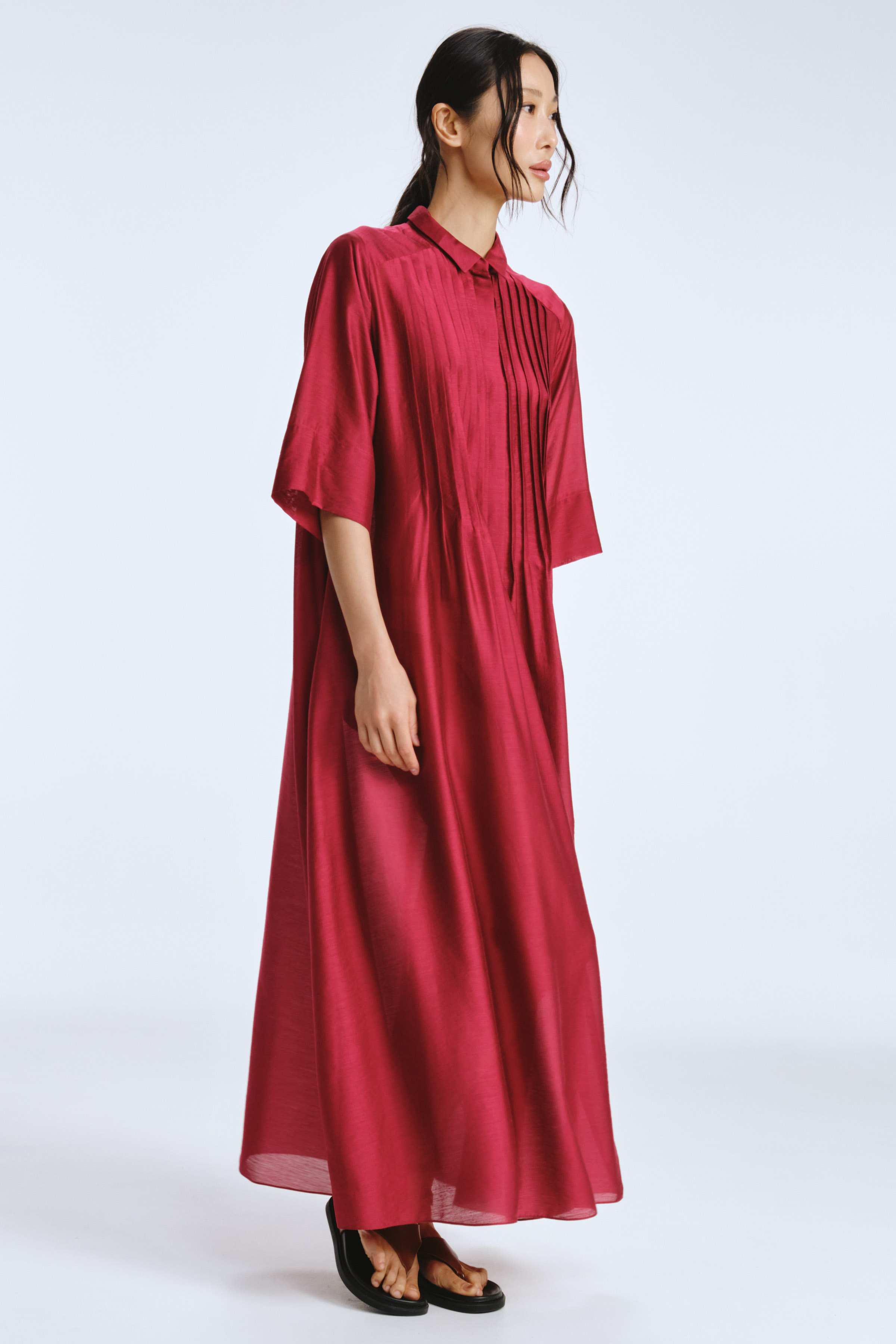 Платье рубашка с защипами