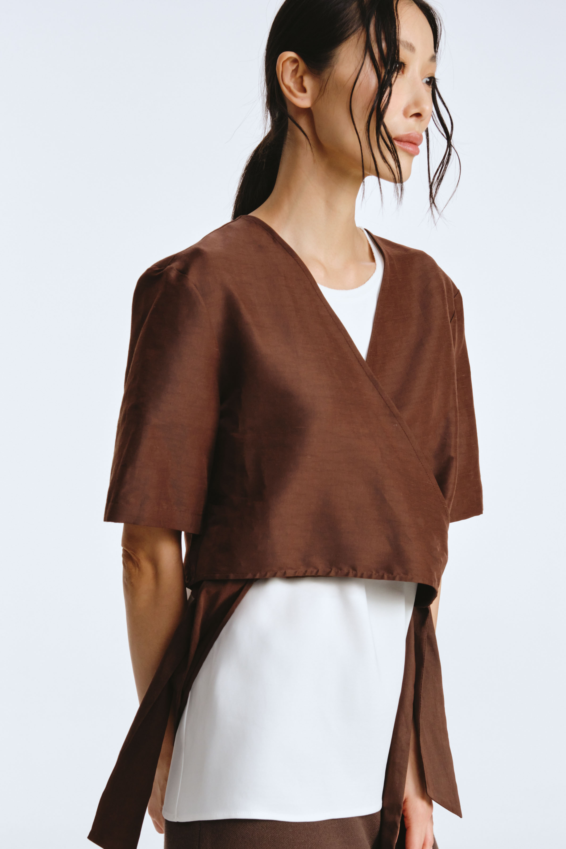 Блуза болеро на широких завязках эластичное  от Lesel (Лесель)! Заказывайте по ✆ 8 (800) 777 02 37