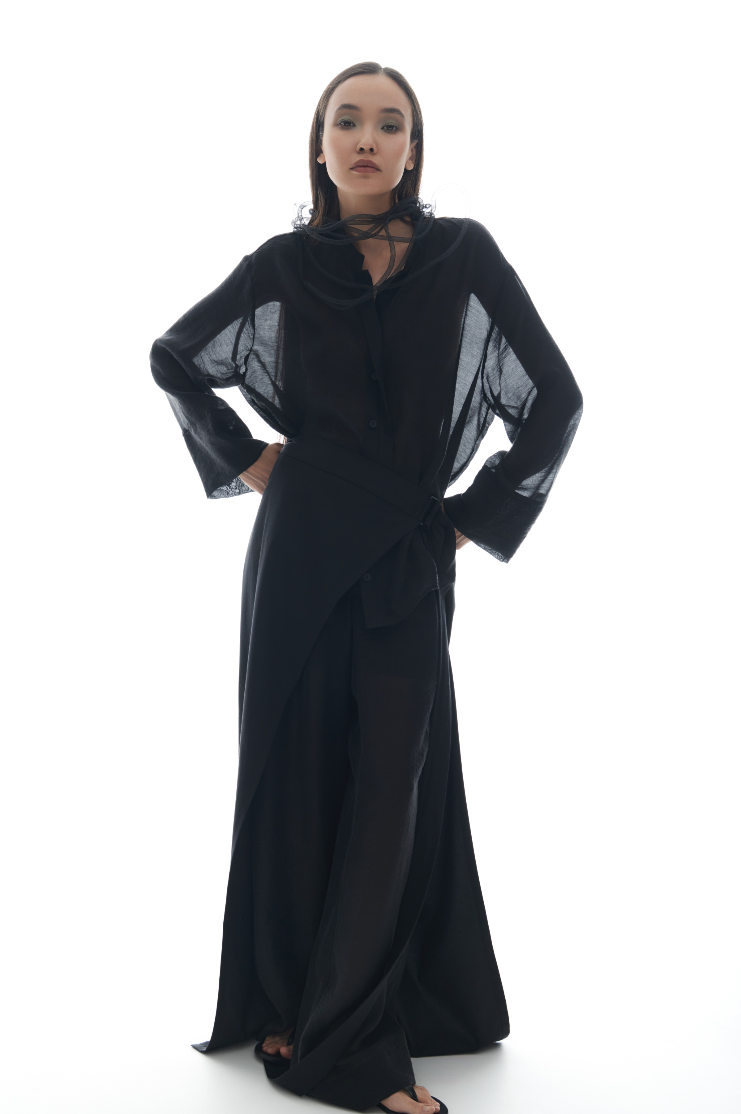 Юбка прямая, запах с пряжкой 00 Черный (noir) от Lesel (Лесель)! Заказывайте по ✆ 8 (800) 777 02 37