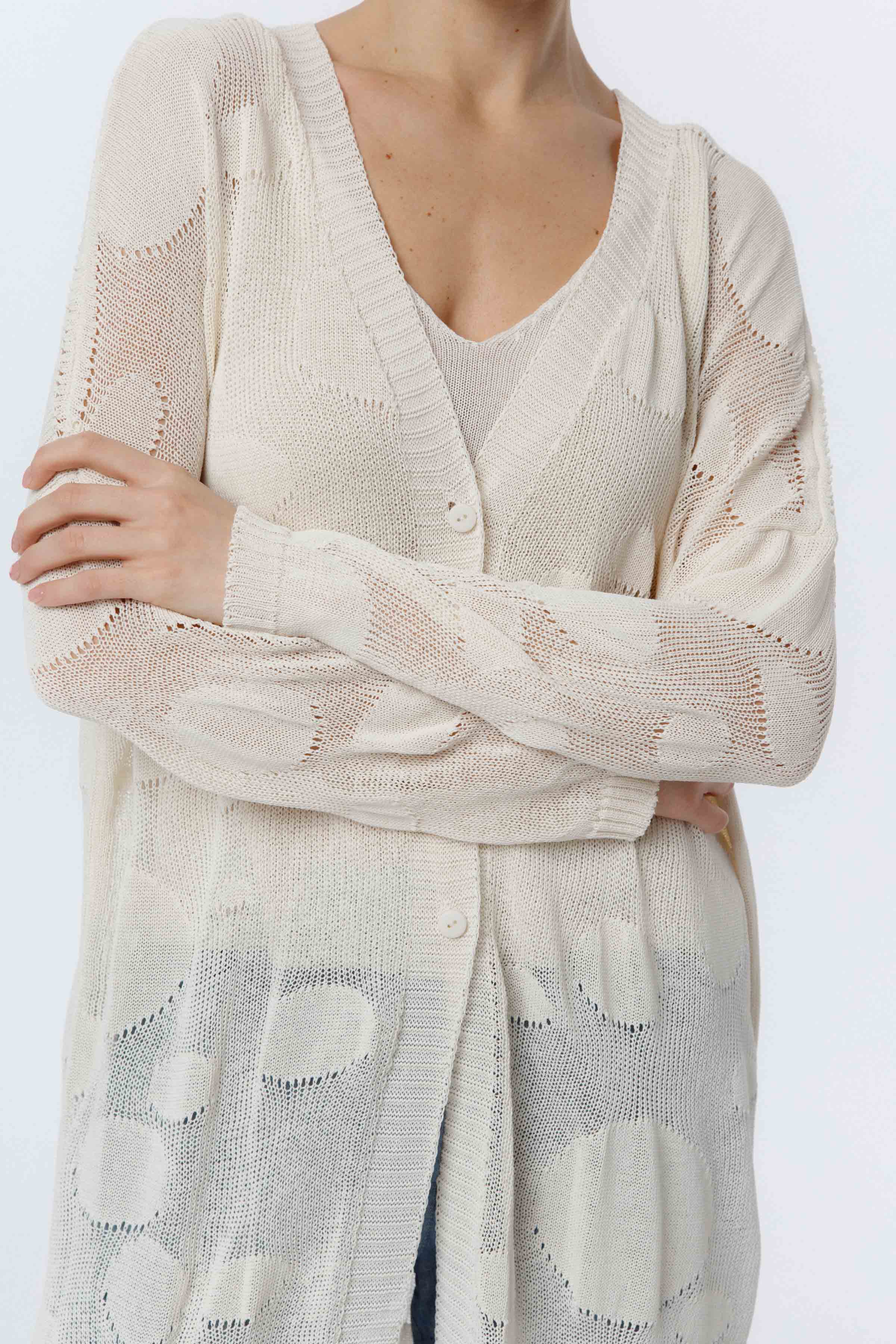 Кардиган удлиненный Круги 03 Кварц (quartz) от Lesel (Лесель)! Заказывайте по ✆ 8 (800) 777 02 37