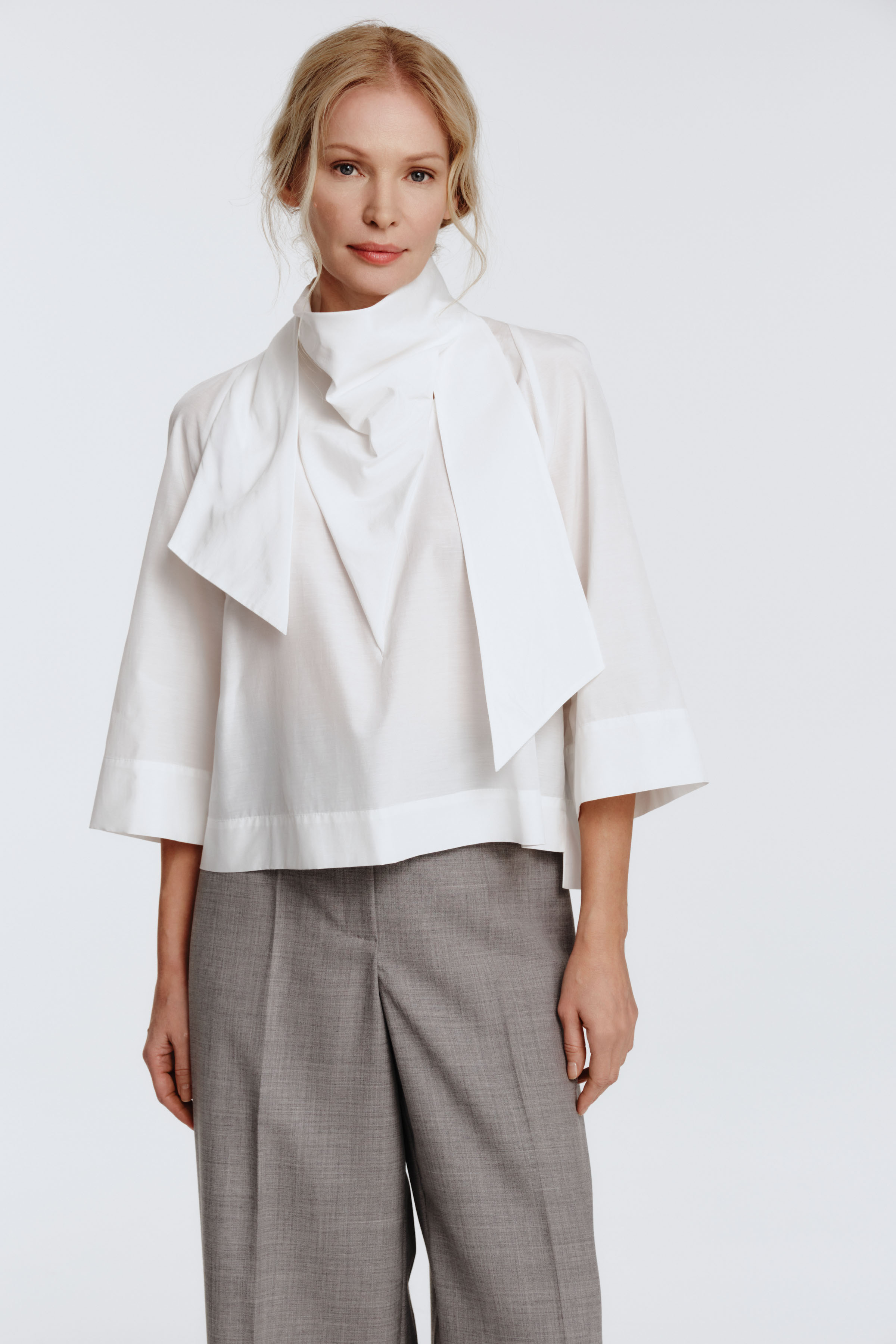 Блуза с воротником Качели 10 Серый (grise) от Lesel (Лесель)! Заказывайте по ✆ 8 (800) 777 02 37