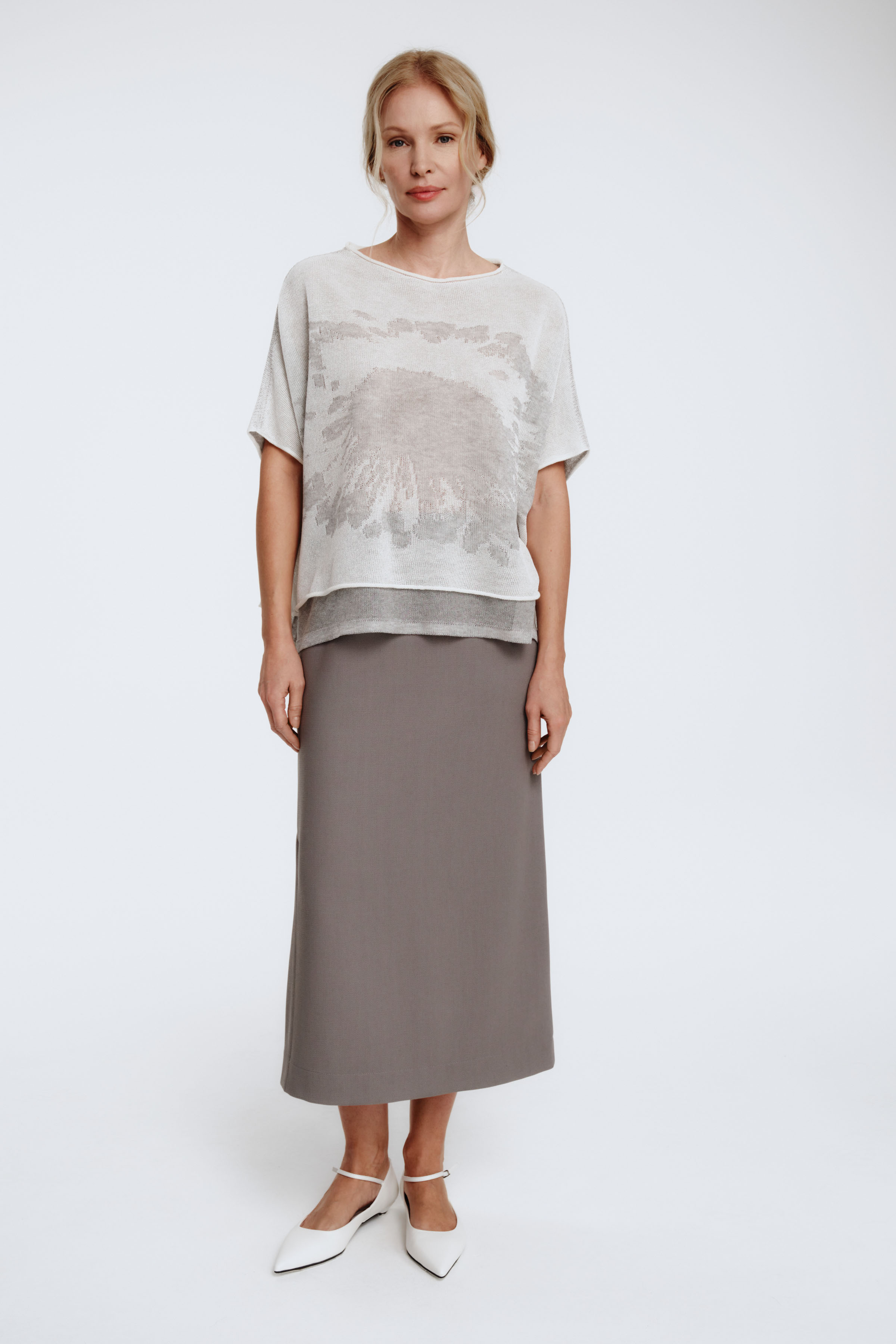 Юбка узкая эластичная 10 Серый (grise) от Lesel (Лесель)! Заказывайте по ✆ 8 (800) 777 02 37