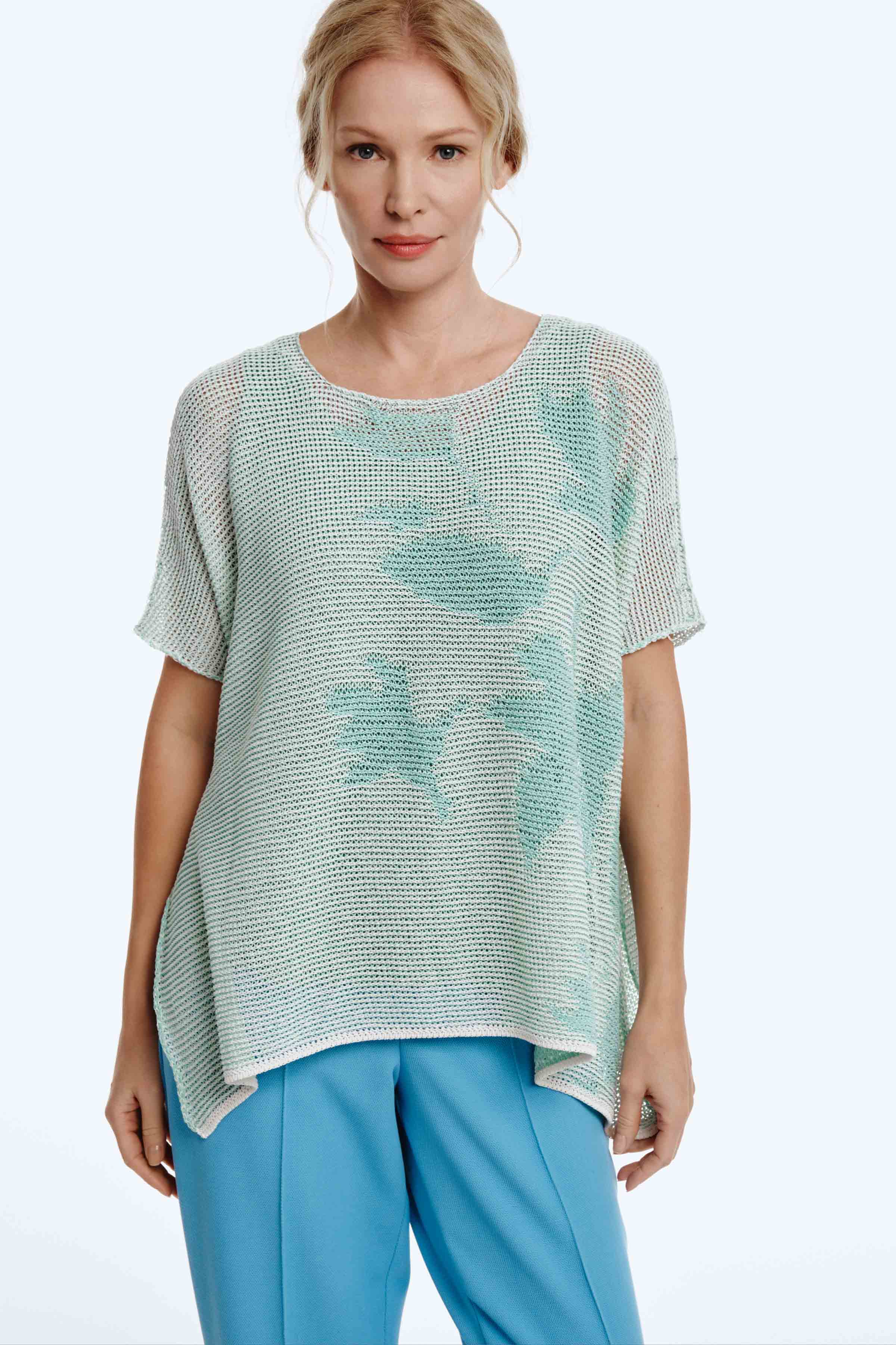 Джемпер с коротким рукавом Воздушные цветы