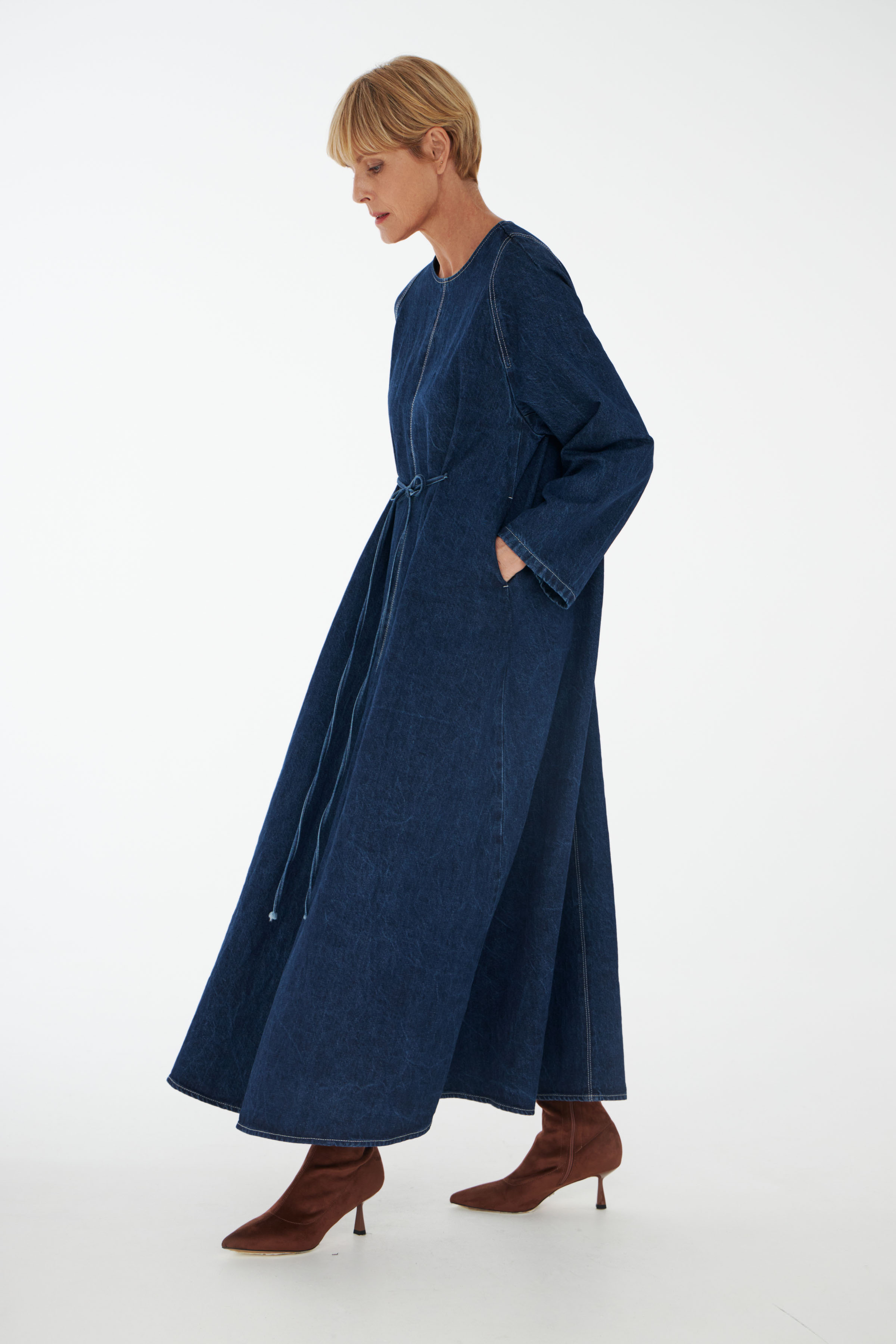 Платье Джинсовое реглан, завязки 38 Джинсовый (denim) от Lesel (Лесель)! Заказывайте по ✆ 8 (800) 777 02 37