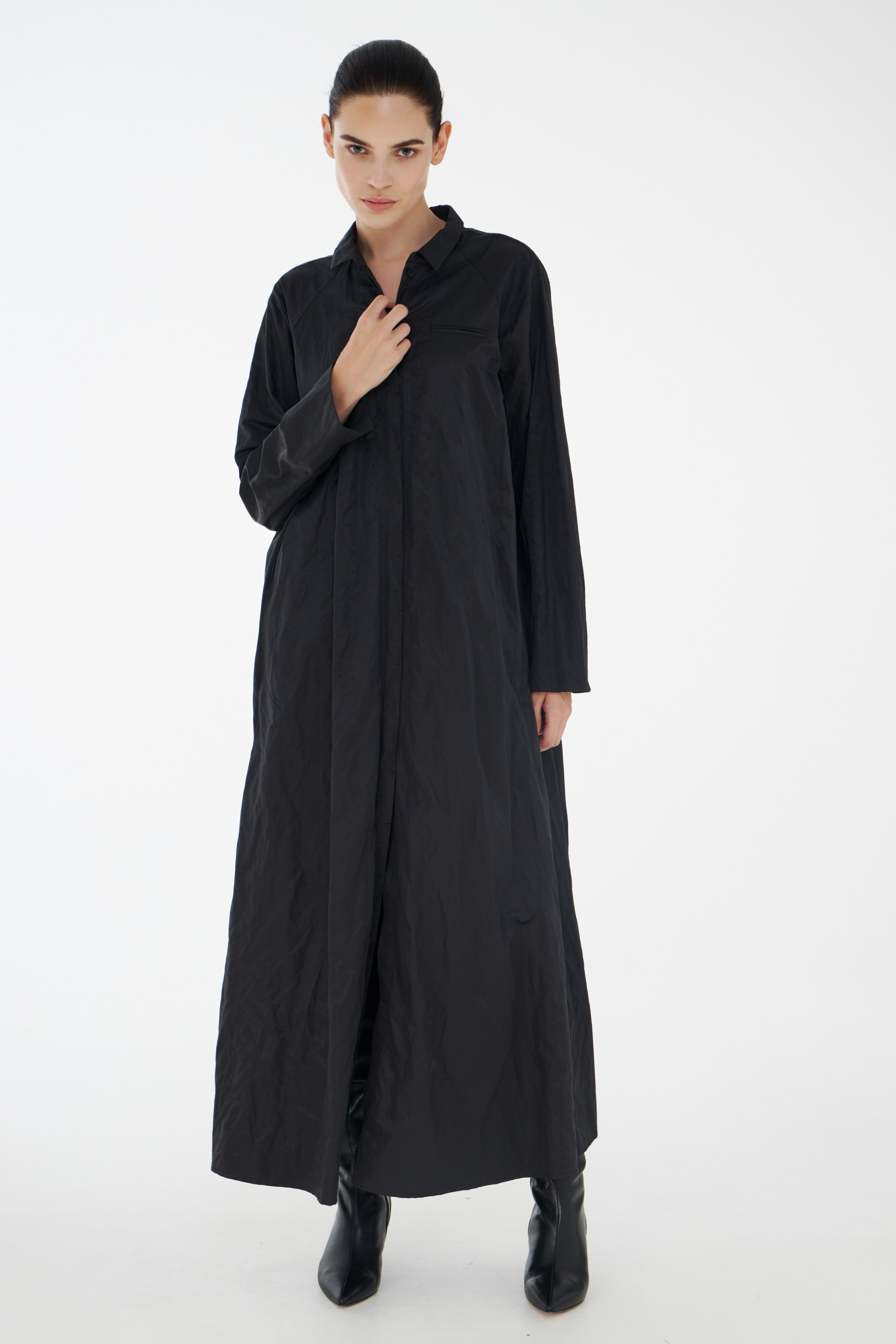 Платье рубашка жатая 00 Черный (noir), 78 Полутень (penombre) от Lesel (Лесель)! Заказывайте по ✆ 8 (800) 777 02 37