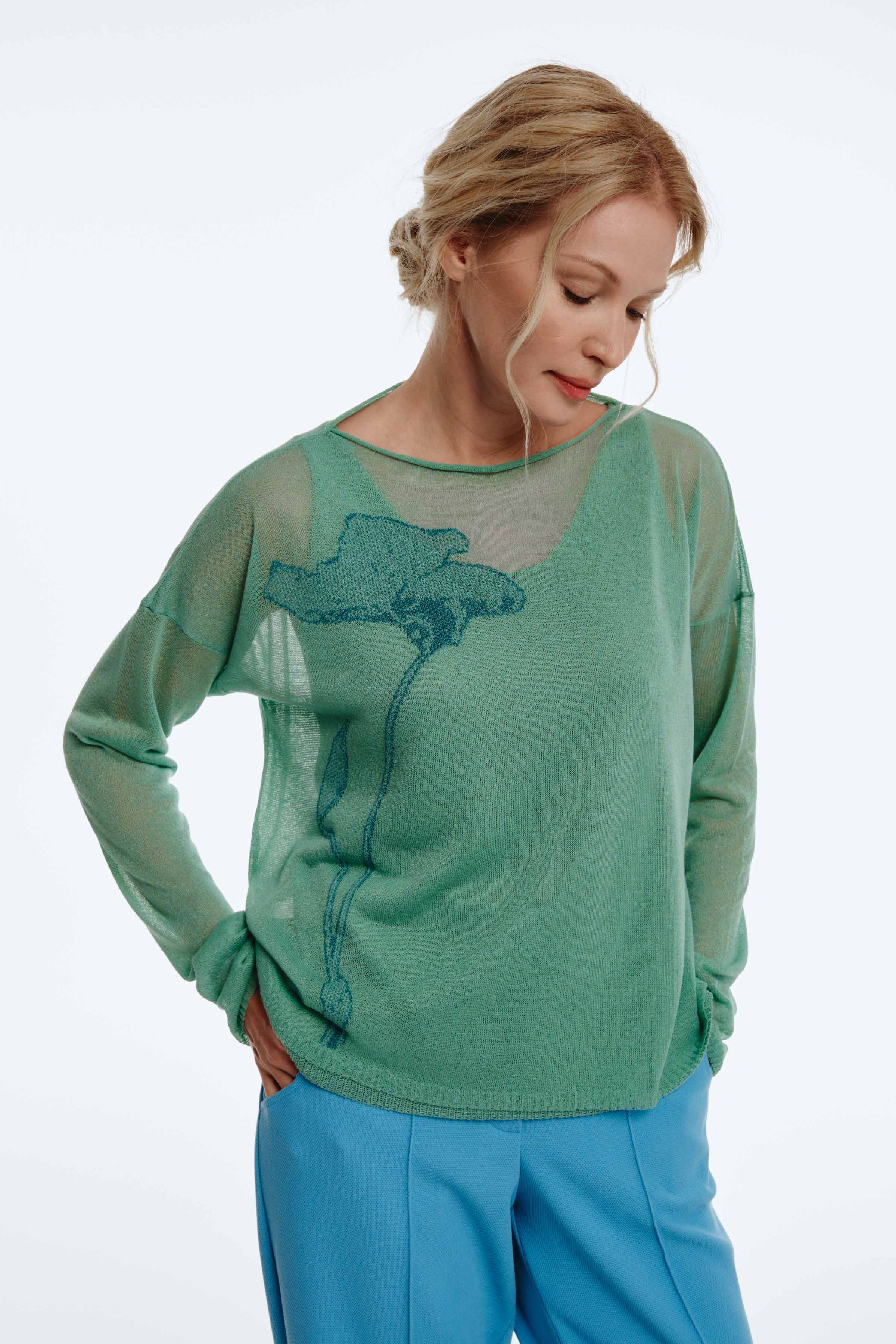 Джемпер Цветок с бутоном  от Lesel (Лесель)! Заказывайте по ✆ 8 (800) 777 02 37