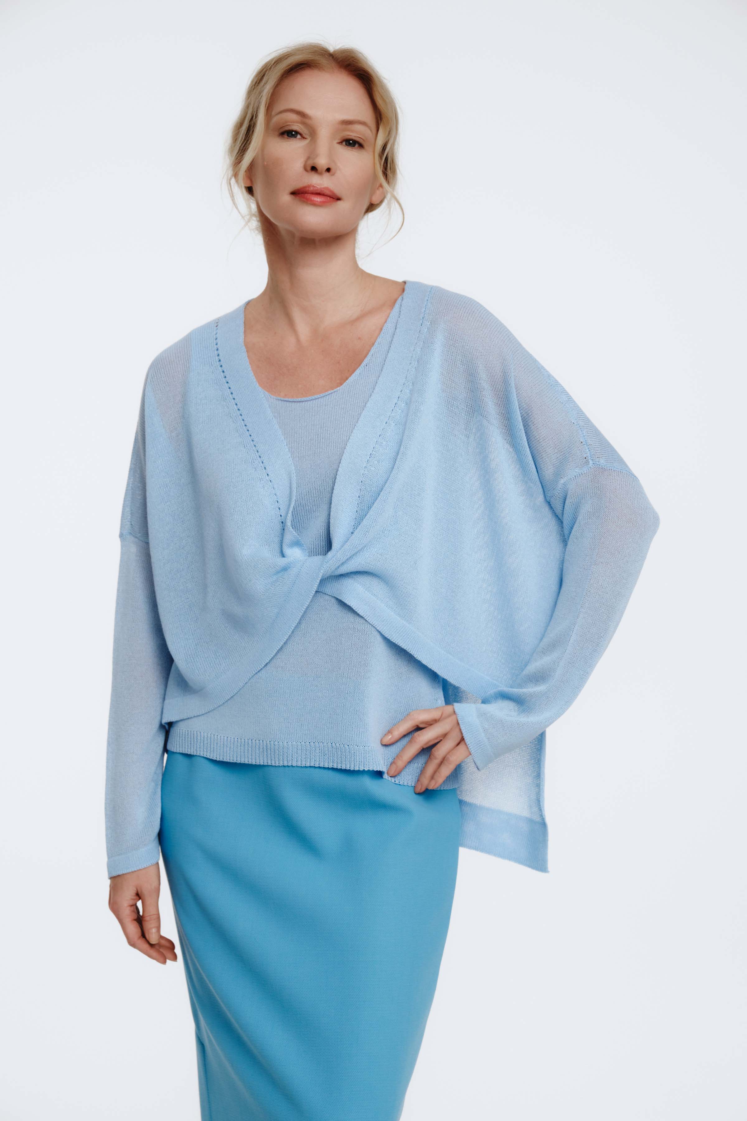Джемпер Перекрут 34 Голубой лед (glace bleue) от Lesel (Лесель)! Заказывайте по ✆ 8 (800) 777 02 37