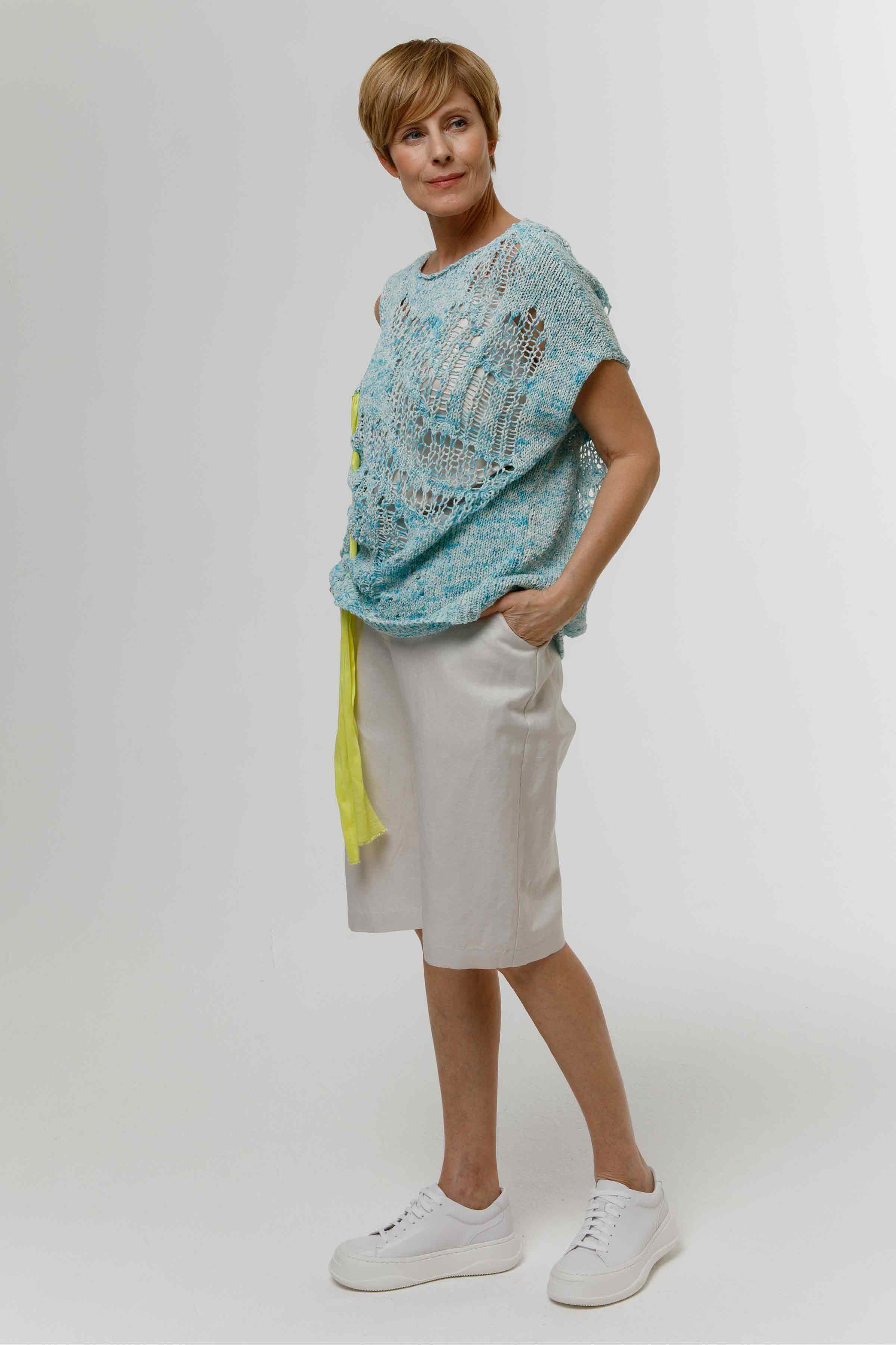 Топ асимметрия с лентой 37 Аквамарин меланж (aquamarine melange) от Lesel (Лесель)! Заказывайте по ✆ 8 (800) 777 02 37