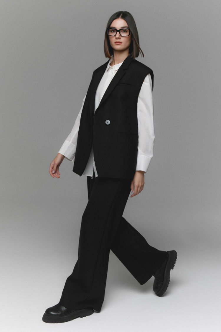 Брюки костюмные трубы, шерсть