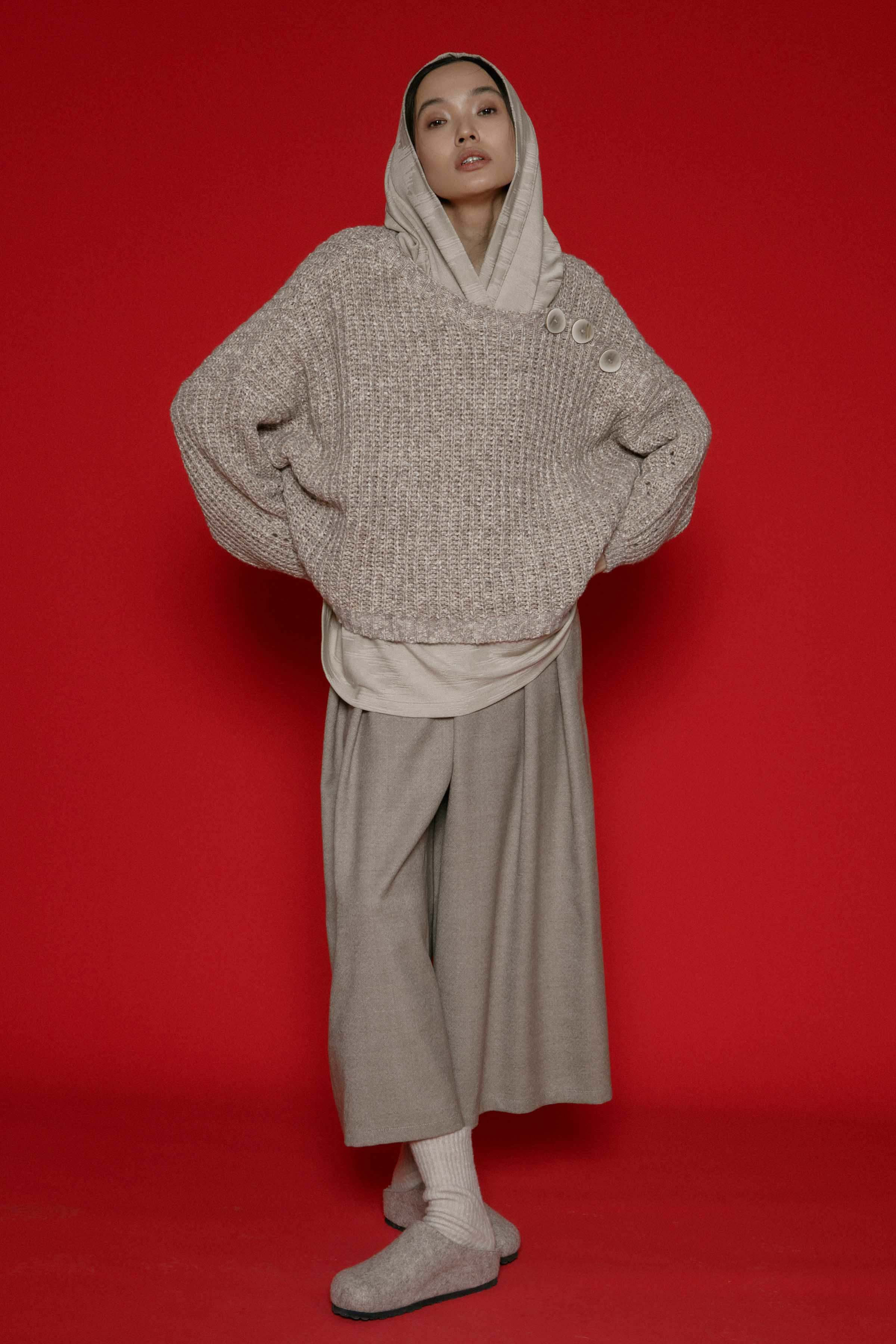 Джемпер грубой вязки с планкой  от Lesel (Лесель)! Заказывайте по ✆ 8 (800) 777 02 37