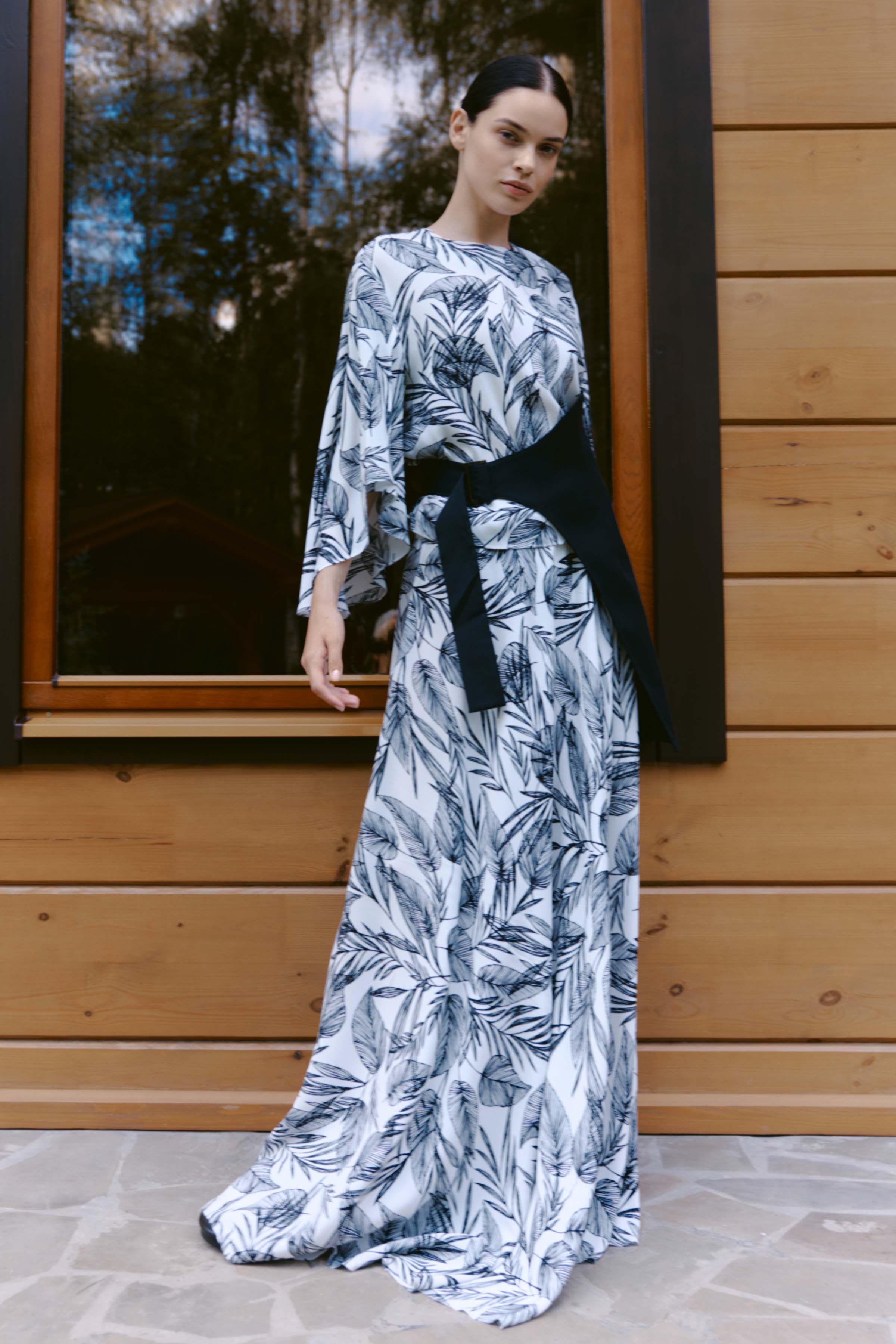 Блуза Листья с воздушным рукавом  от Lesel (Лесель)! Заказывайте по ✆ 8 (800) 777 02 37