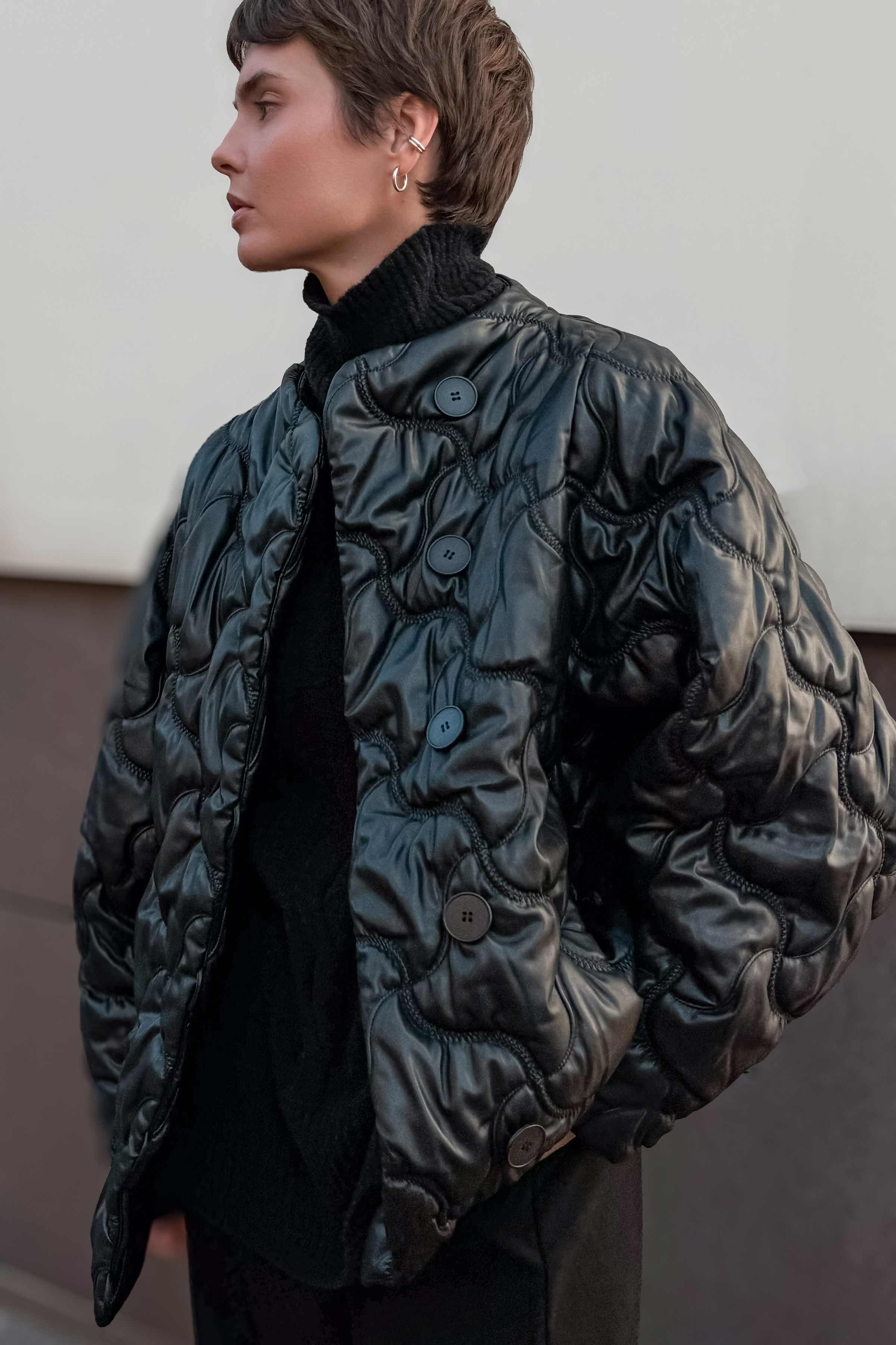 Куртка бомбер ромб, эко-кожа