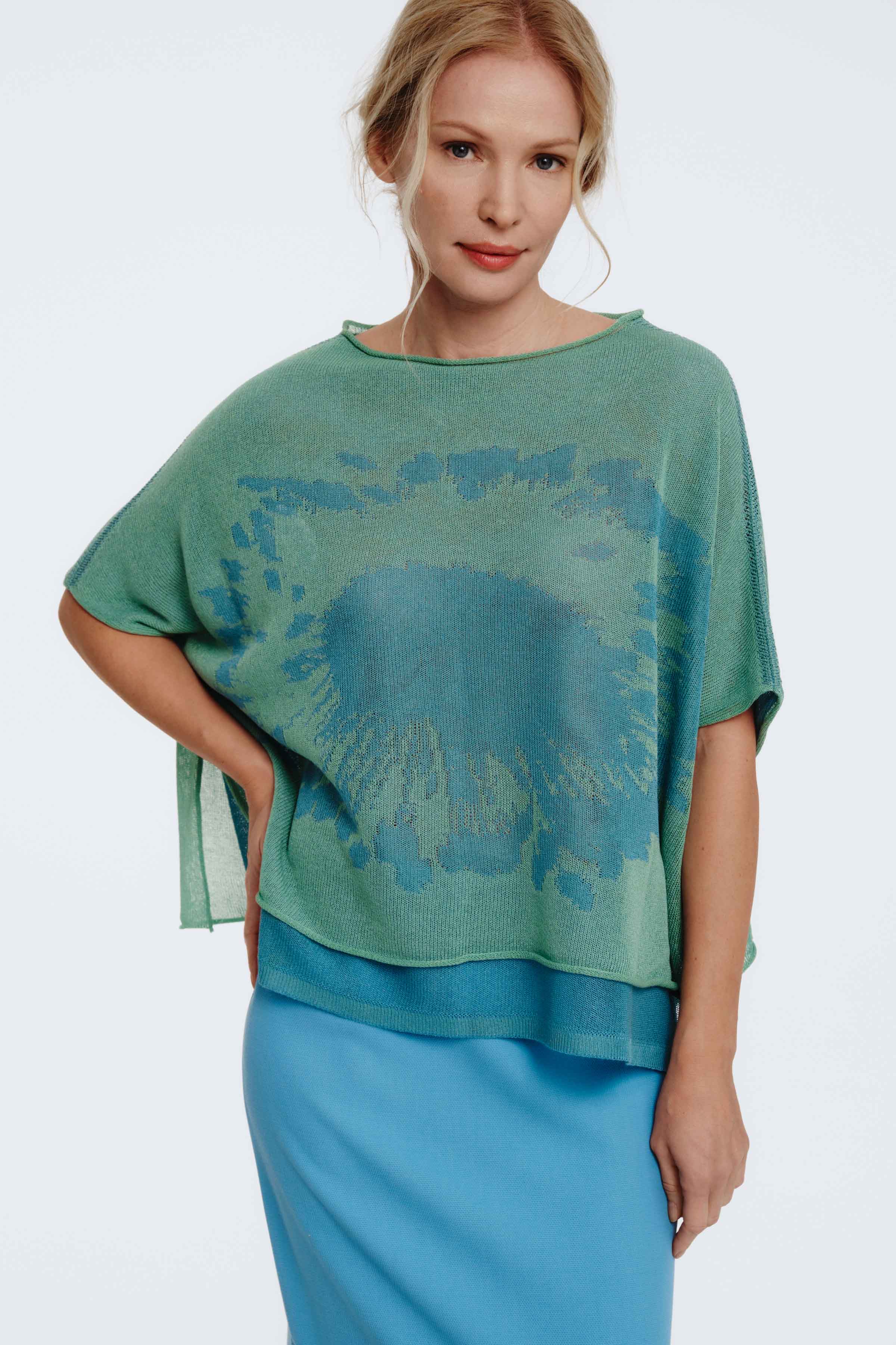 Джемпер с коротким рукавом Одуван  от Lesel (Лесель)! Заказывайте по ✆ 8 (800) 777 02 37