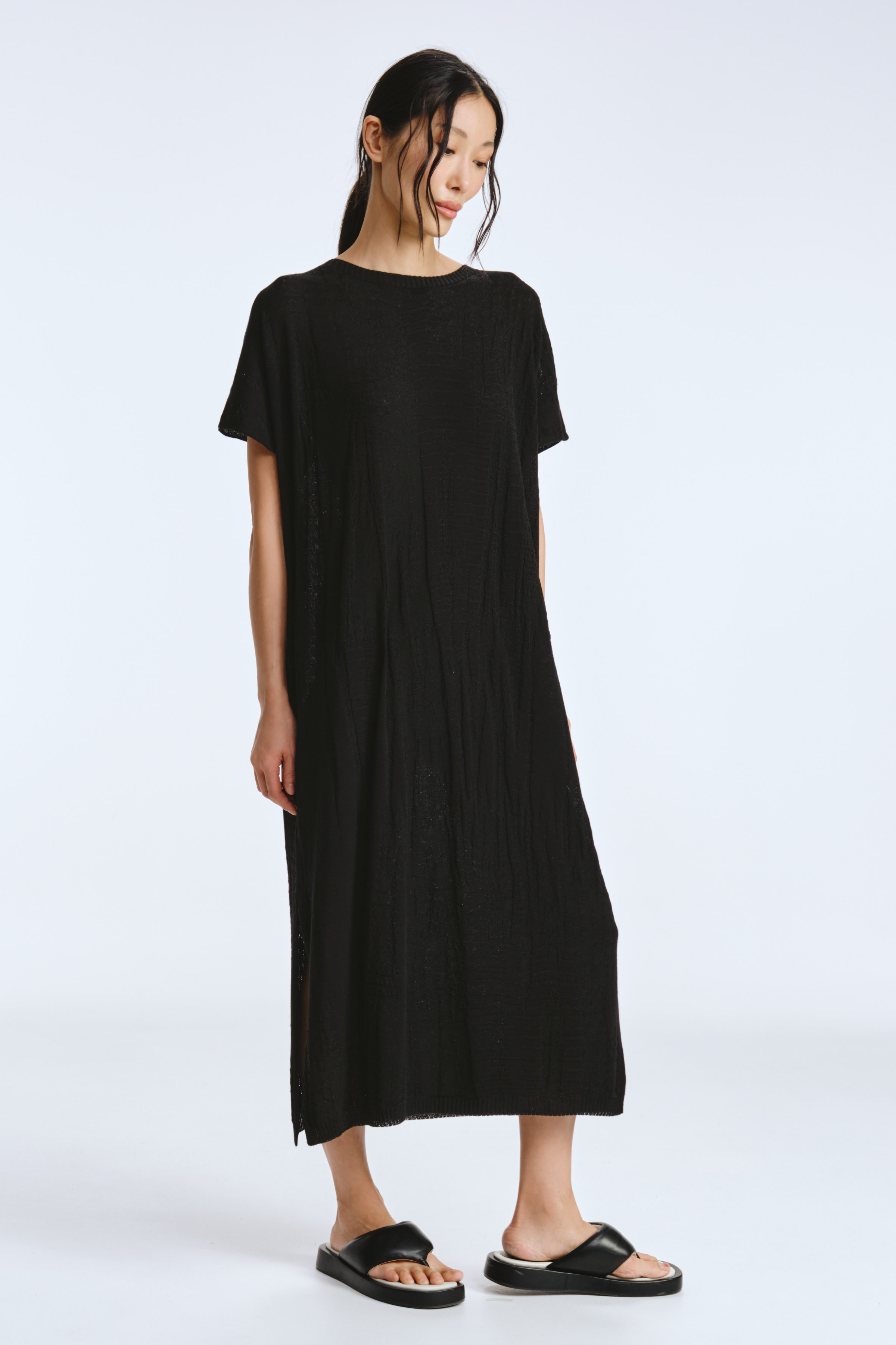 Платье Гофре 00 Черный (noir) от Lesel (Лесель)! Заказывайте по ✆ 8 (800) 777 02 37