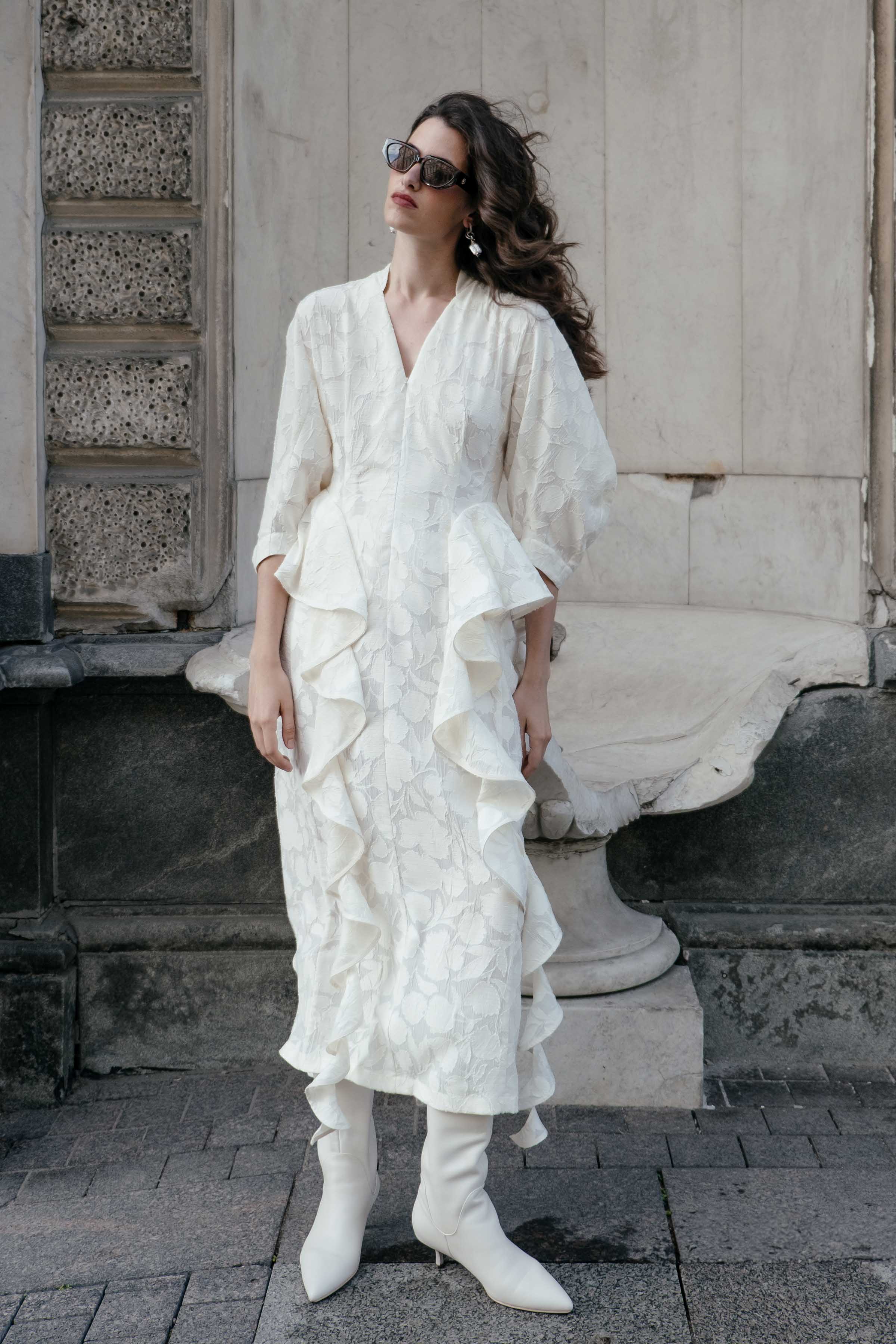 Платье с воланами Прозрачные цветы  от Lesel (Лесель)! Заказывайте по ✆ 8 (800) 777 02 37