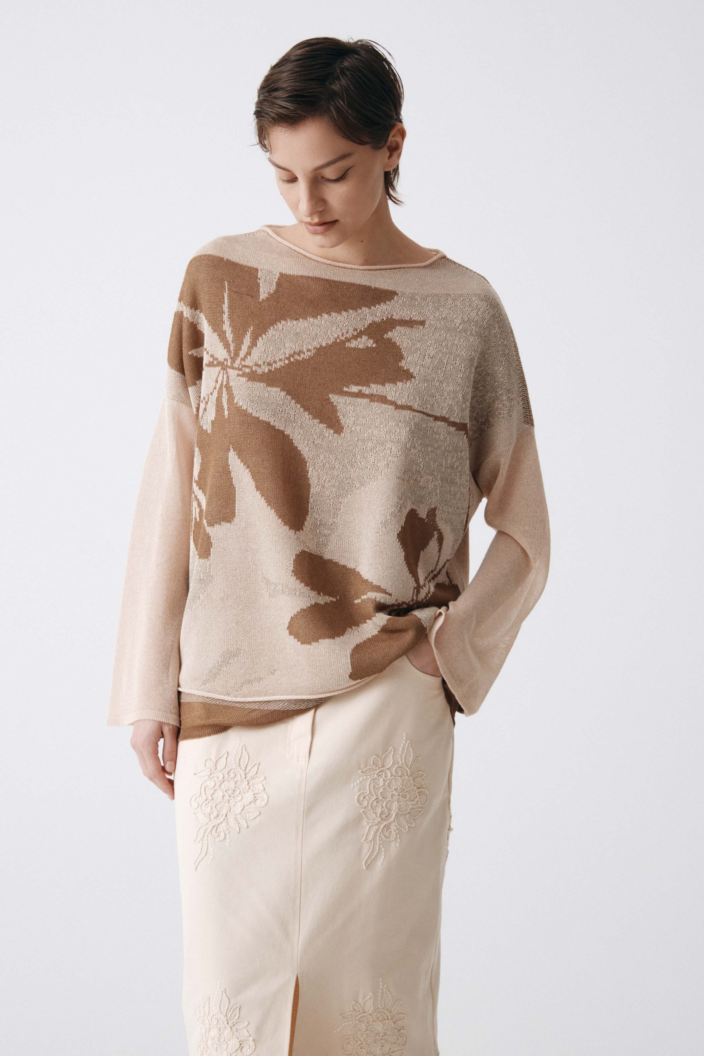 Джемпер с длинным рукавом Трехцветный  от Lesel (Лесель)! Заказывайте по ✆ 8 (800) 777 02 37