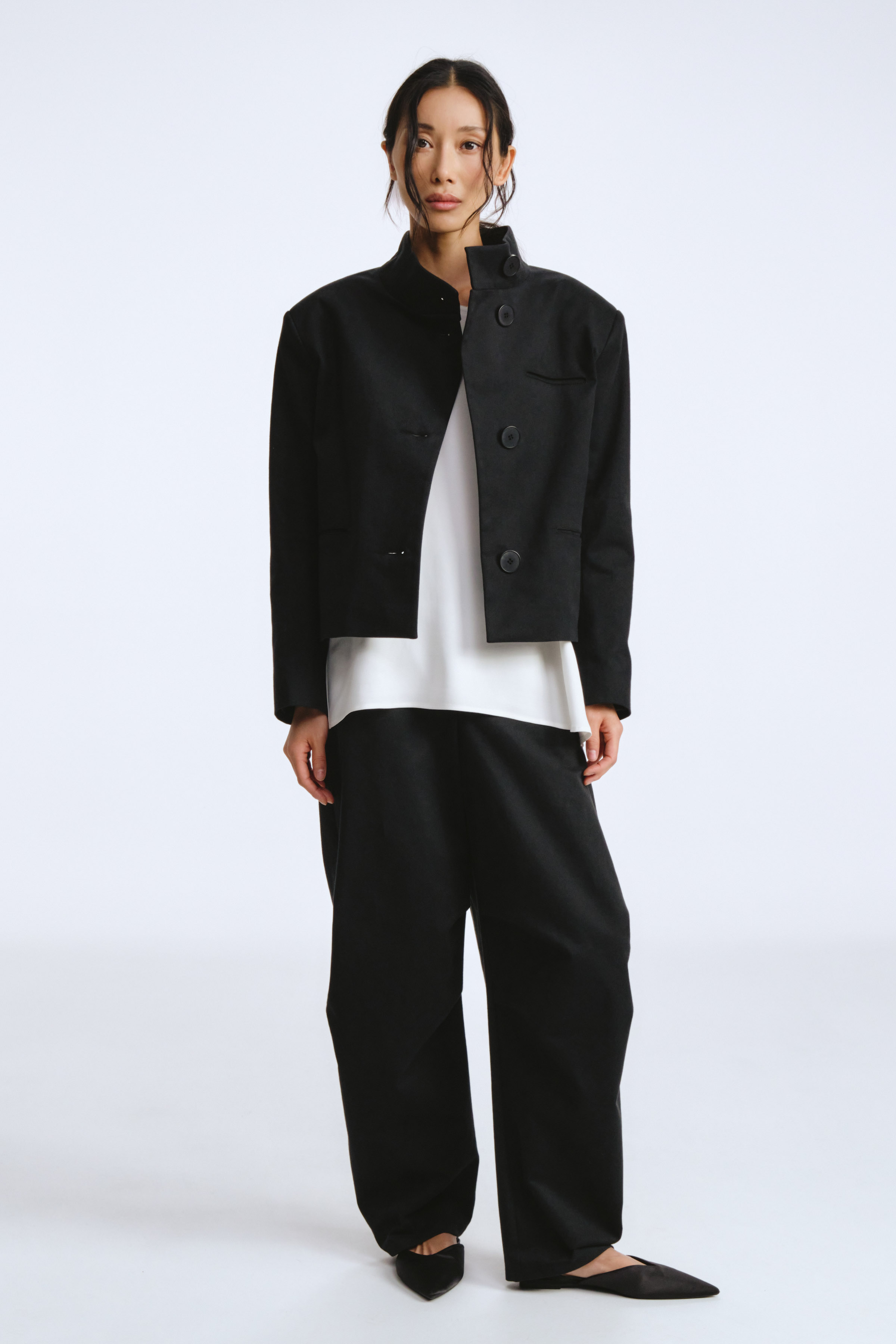 Жакет прямой со стойкой, короткий 00 Черный (noir) от Lesel (Лесель)! Заказывайте по ✆ 8 (800) 777 02 37