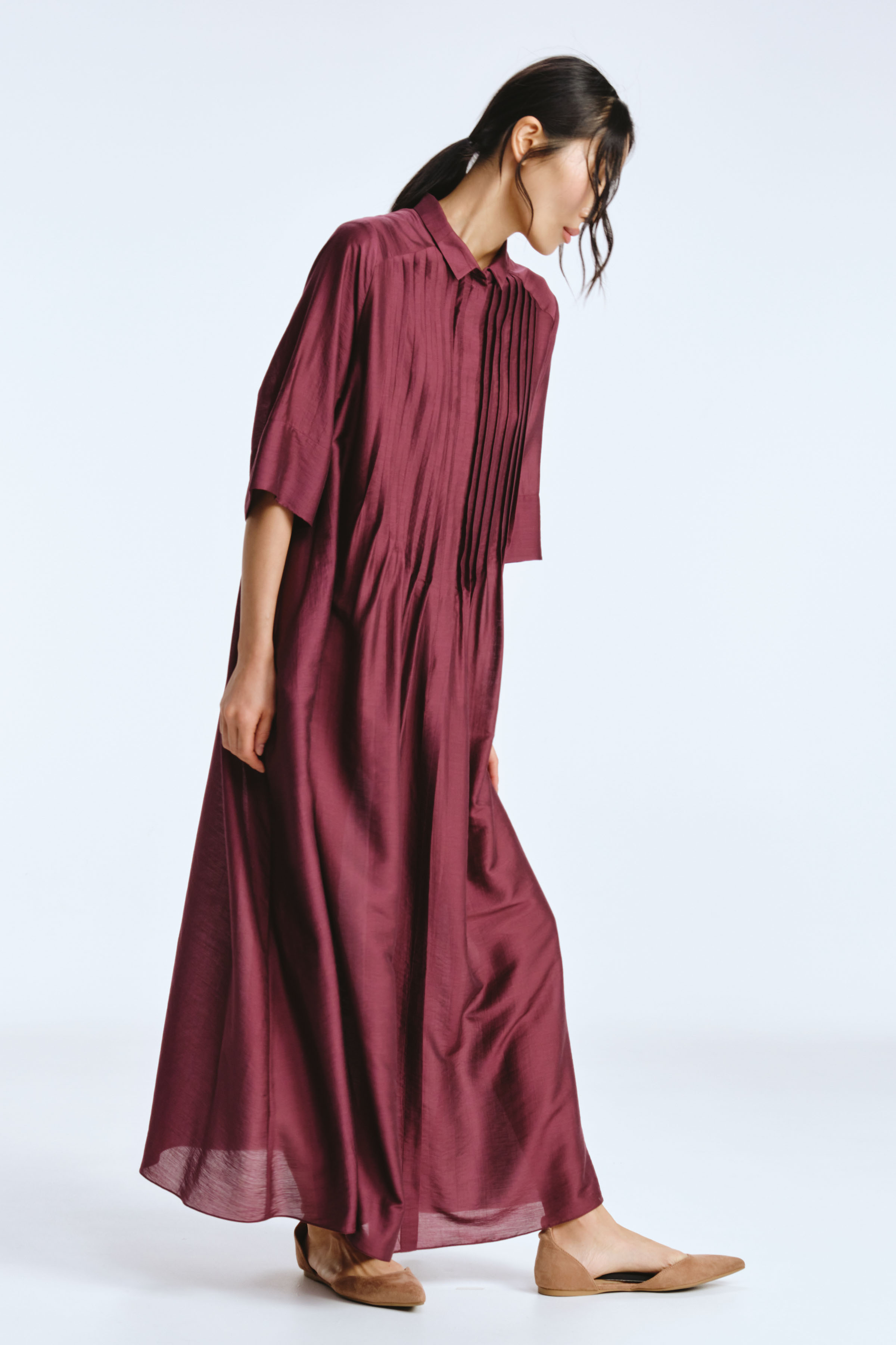 Платье рубашка с защипами 27 Вишня (cherry) от Lesel (Лесель)! Заказывайте по ✆ 8 (800) 777 02 37