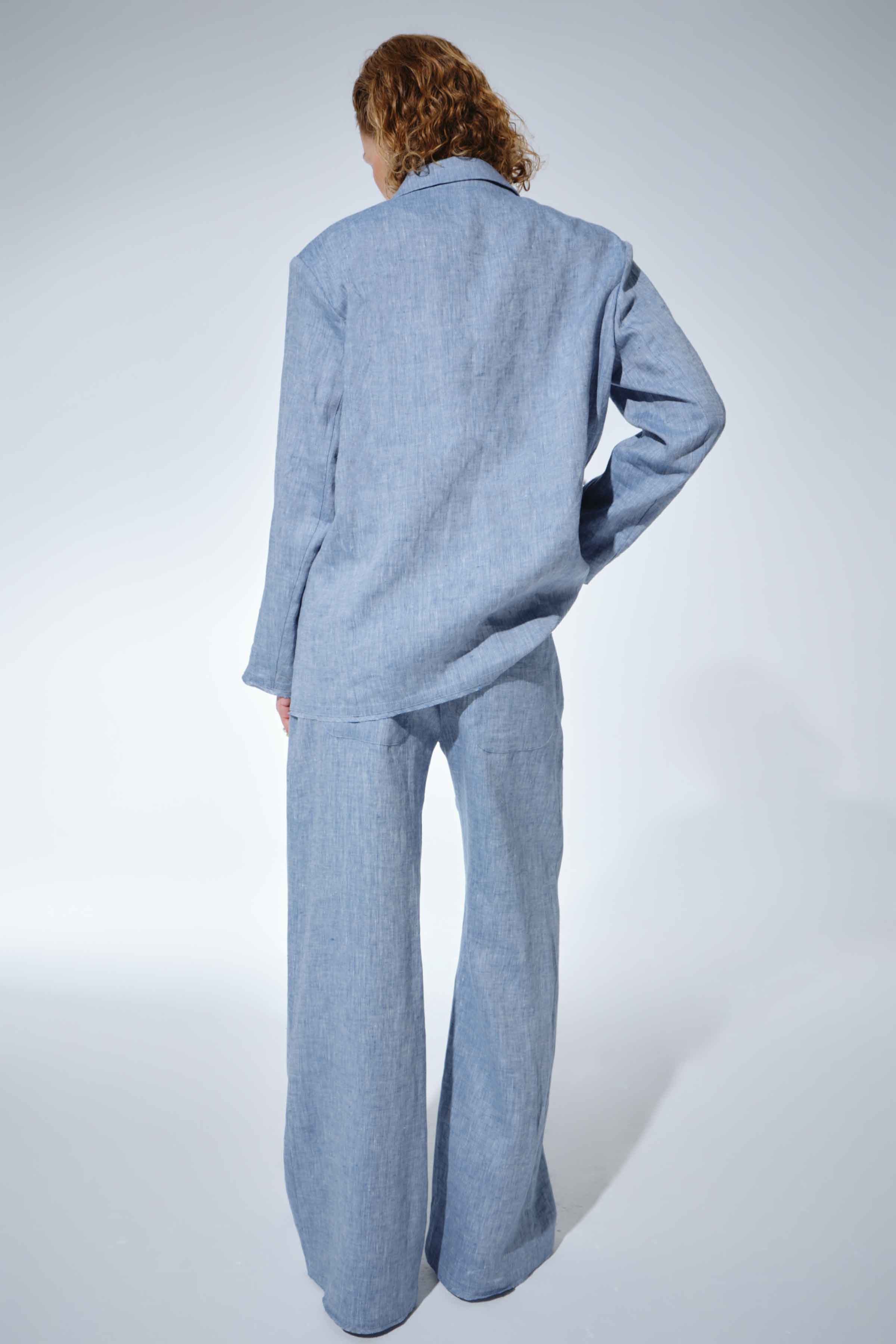 Жакет Прямой гранж, лён меланж 39 Светло-джинсовый (denim bleu clair)  от Lesel (Лесель)! Заказывайте по ✆ 8 (800) 777 02 37