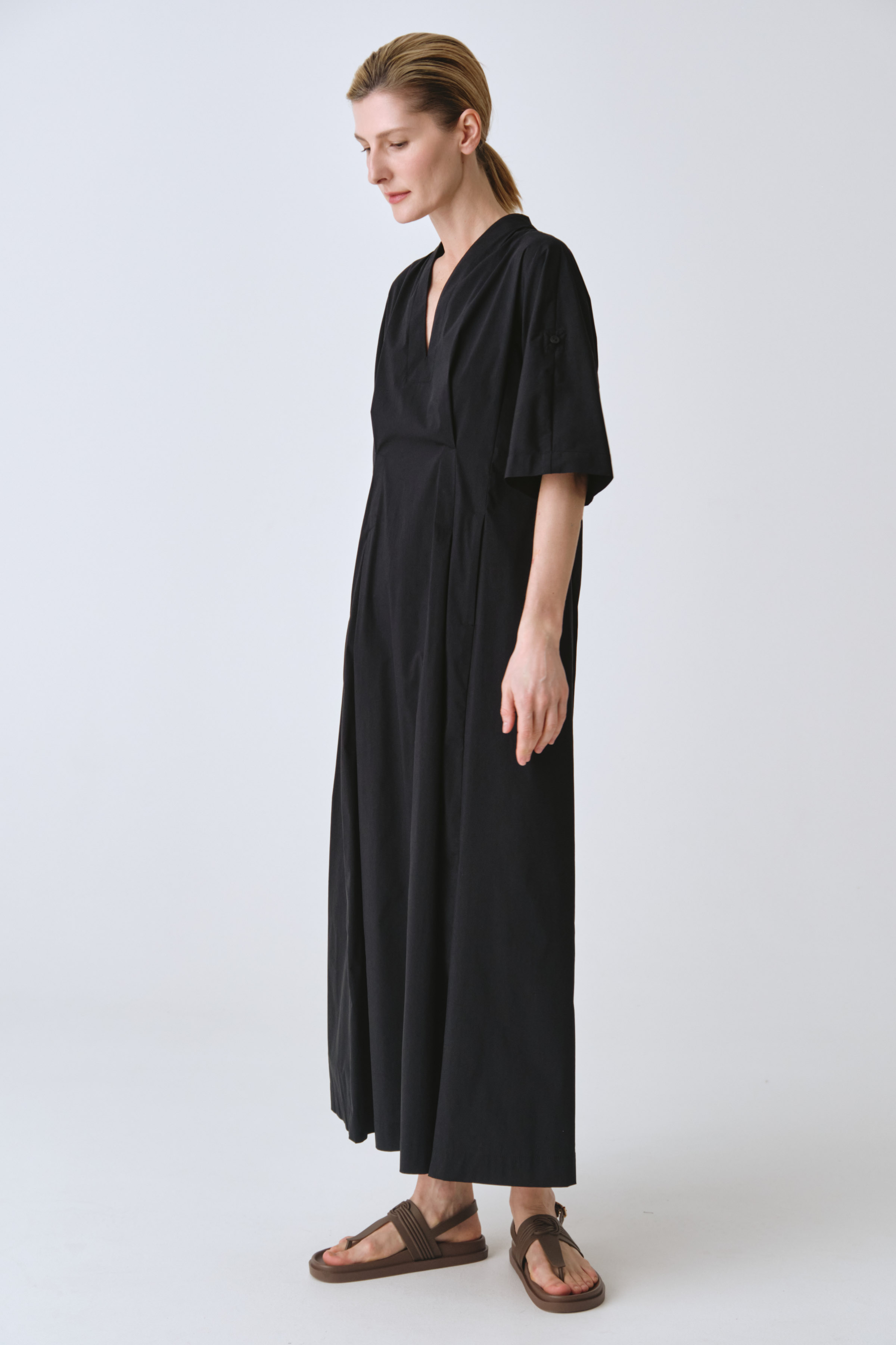 Платье клеш с широкими рукавами, хлопок