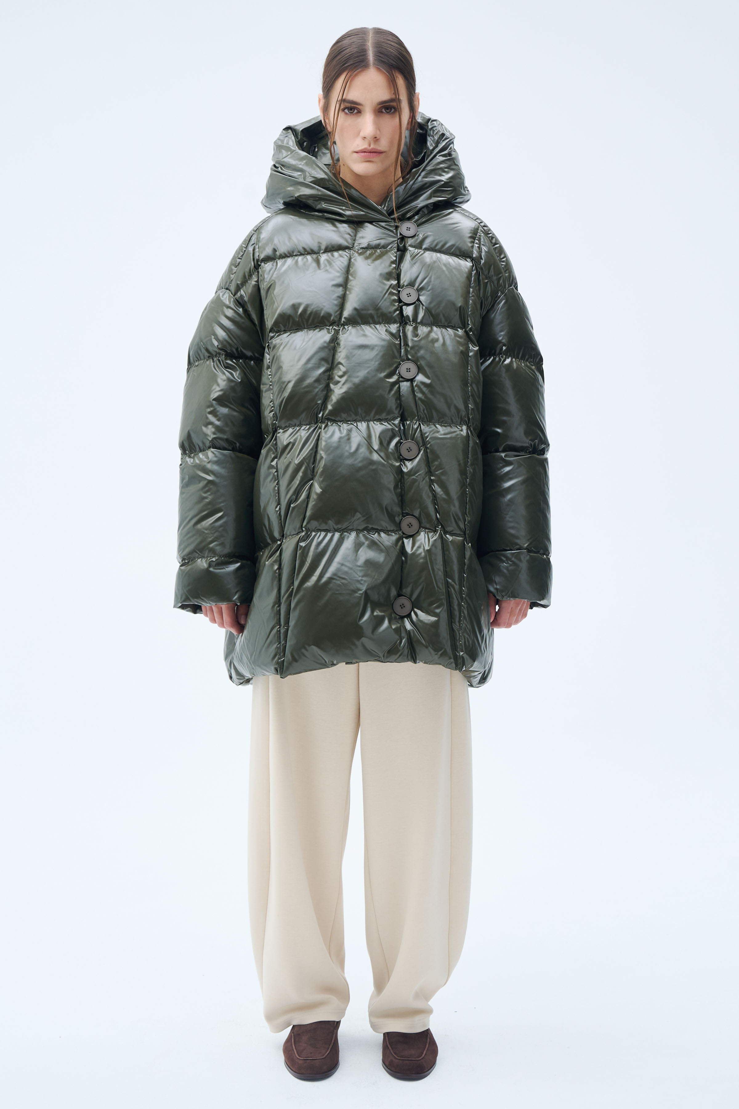 Куртка пуховая пончо-квадрат 79 Гербарий (herbal) от Lesel (Лесель)! Заказывайте по ✆ 8 (800) 777 02 37