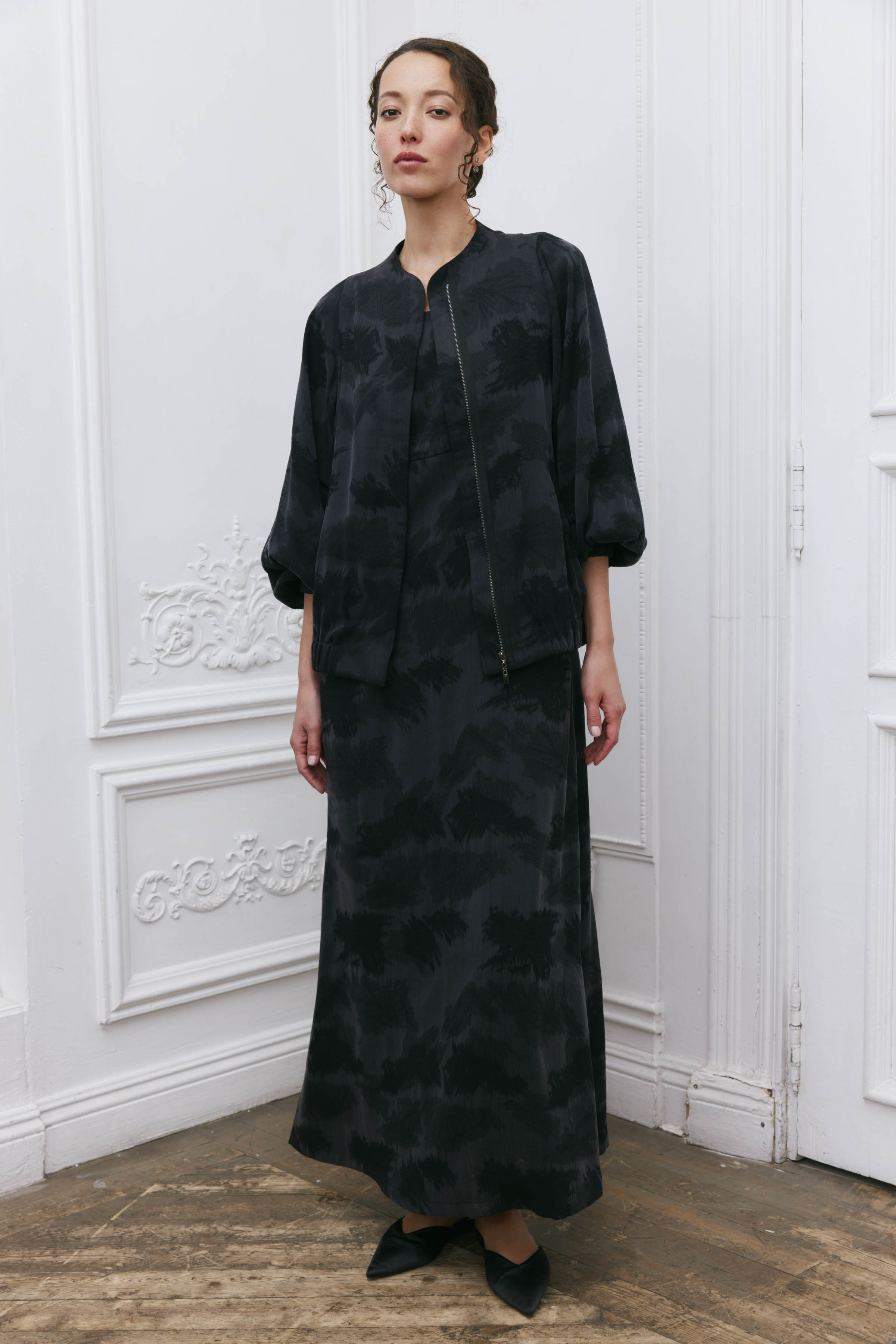 Куртка бомбер-ромб, жаккард 00 Чёрный перламутр (nacre noire) от Lesel (Лесель)! Заказывайте по ✆ 8 (800) 777 02 37