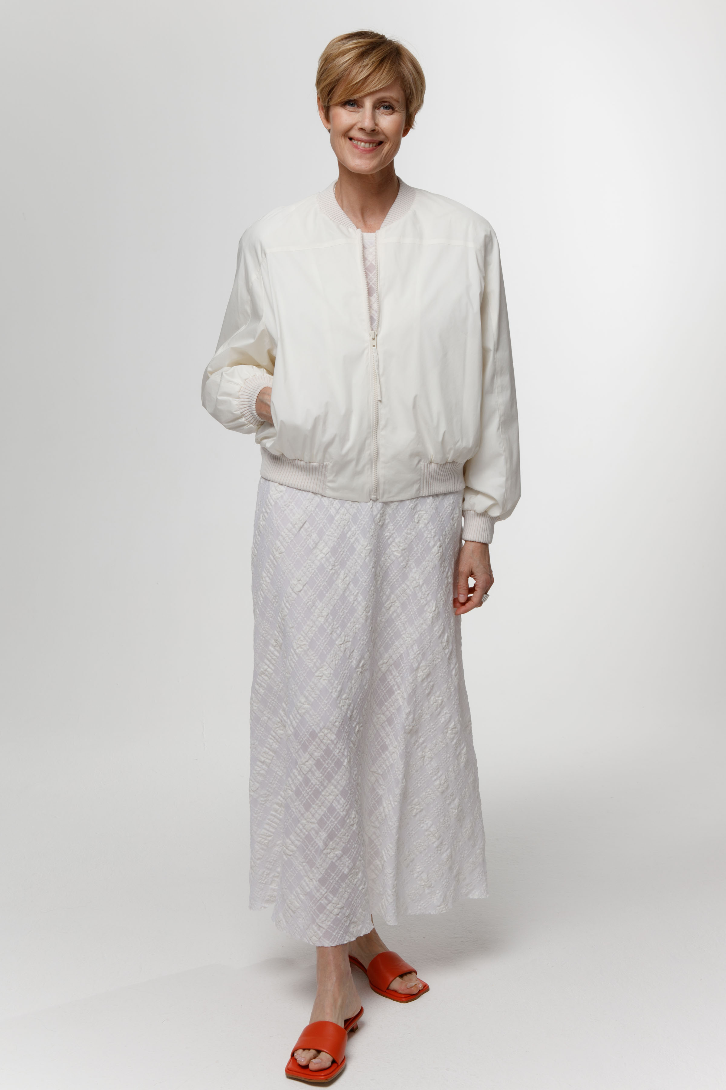 Юбка длинная, жатая клетка 01 Мел (craie) от Lesel (Лесель)! Заказывайте по ✆ 8 (800) 777 02 37