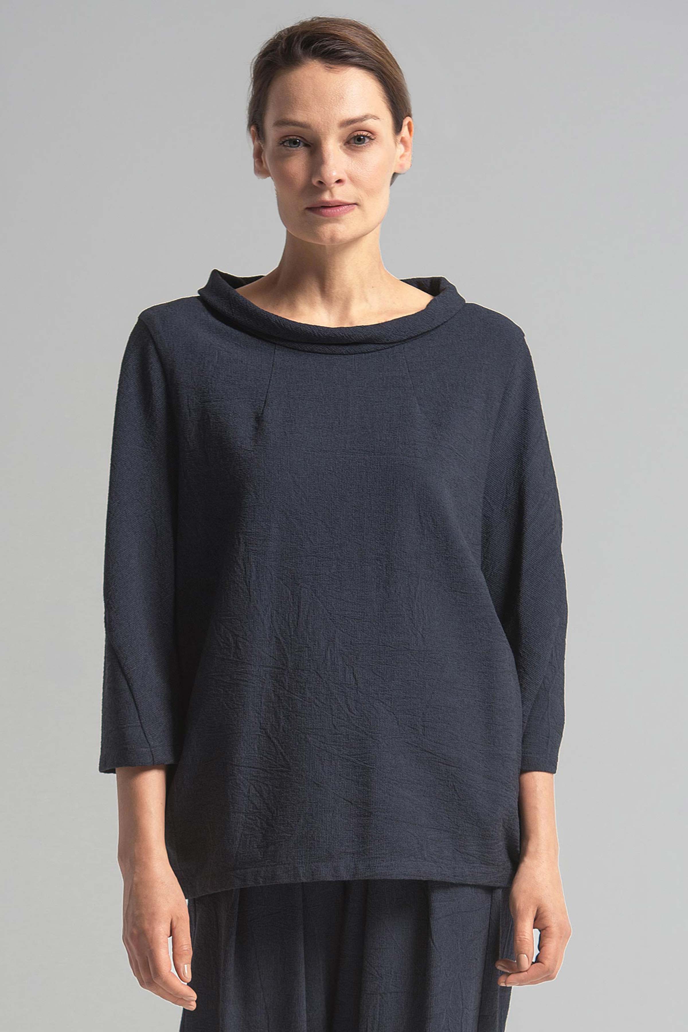 Блуза Ромб, жатка 38 Джинсовый (denim) от Lesel (Лесель)! Заказывайте по ✆ 8 (800) 777 02 37