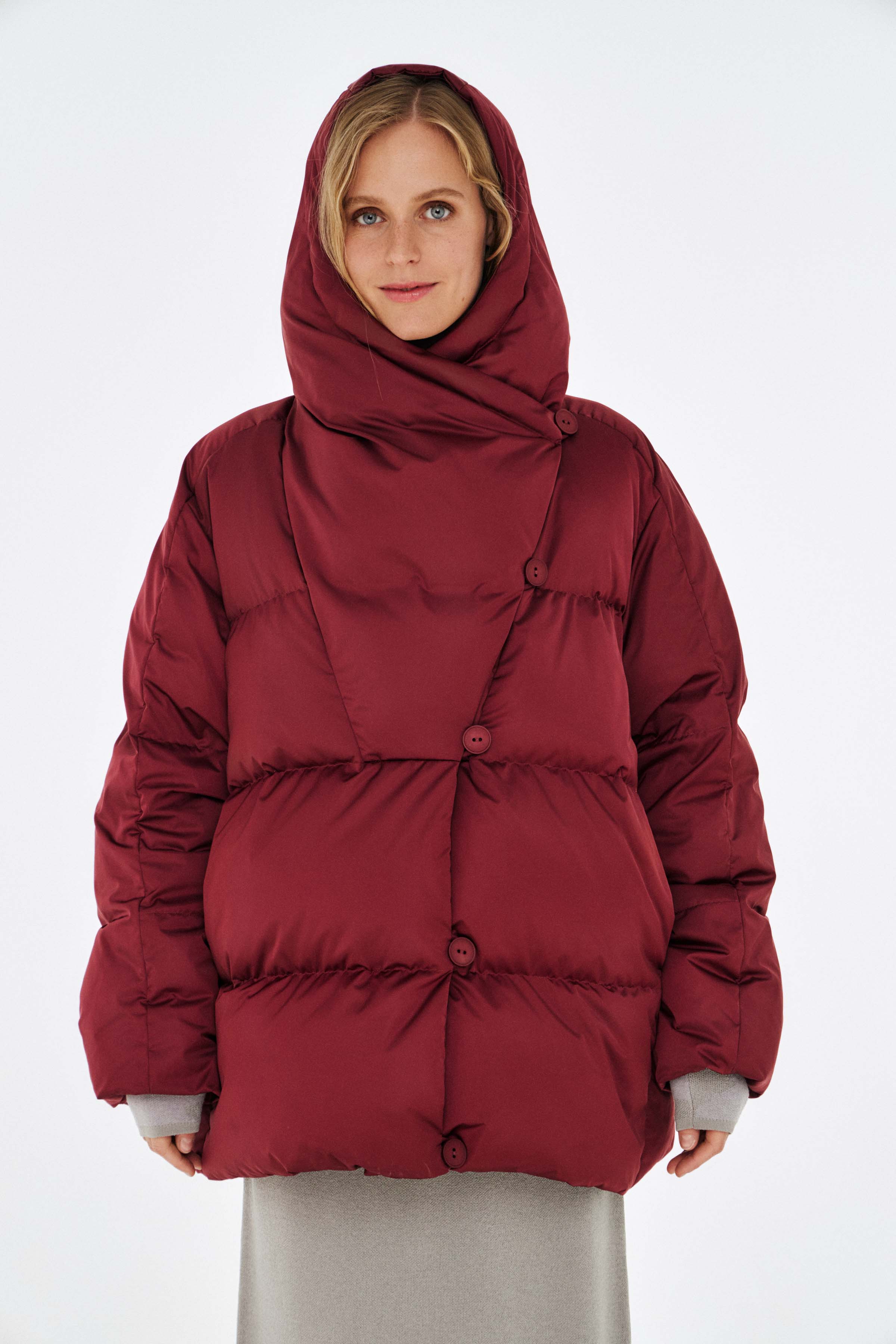 Куртка пуховая с навесными петлями 27 Бордо (burdeaux) от Lesel (Лесель)! Заказывайте по ✆ 8 (800) 777 02 37