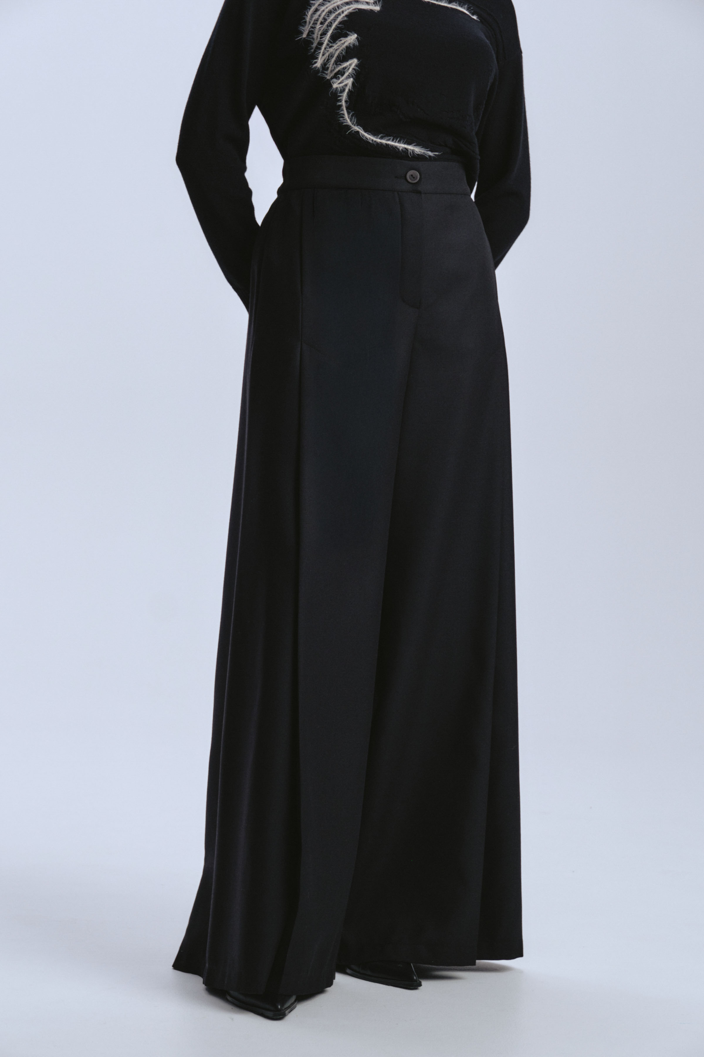 Брюки длинные широкие со складкой, шерсть  от Lesel (Лесель)! Заказывайте по ✆ 8 (800) 777 02 37